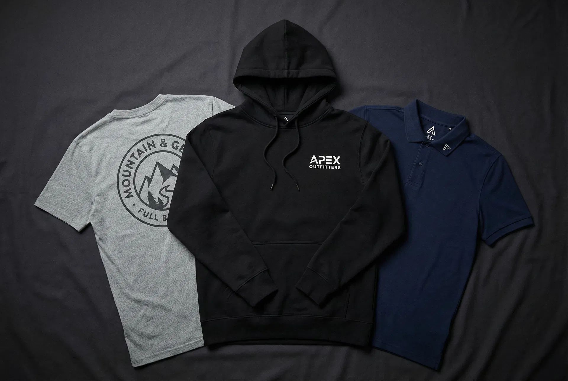 Custom branded hoodies, t-shirts, and polo shirts