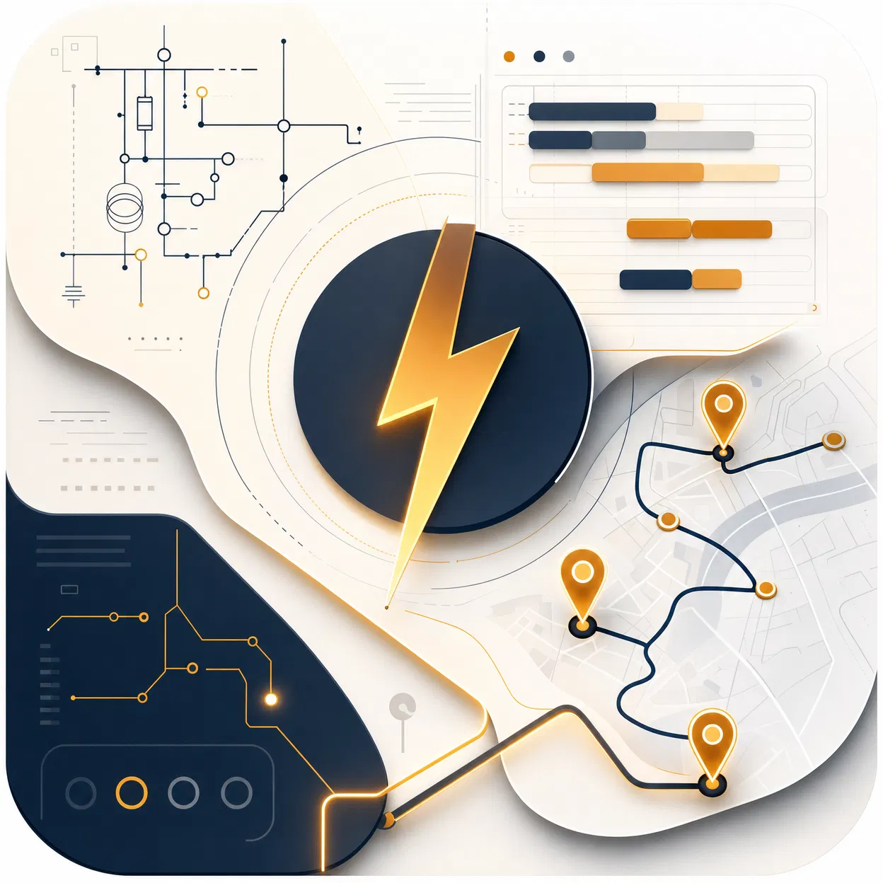 Electrician Visit App abstract interface illustration