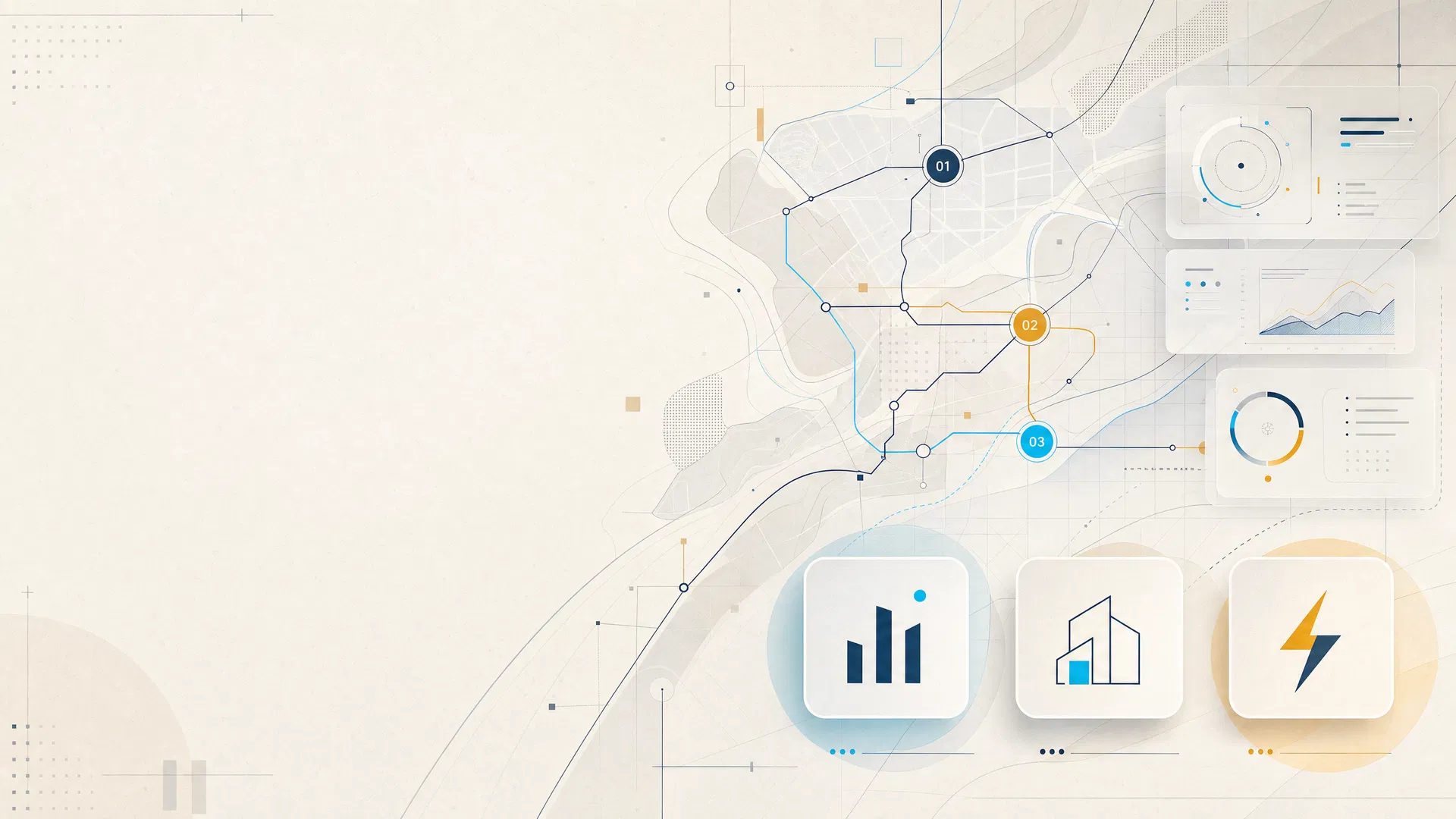 Abstract operational command map connecting the available business applications