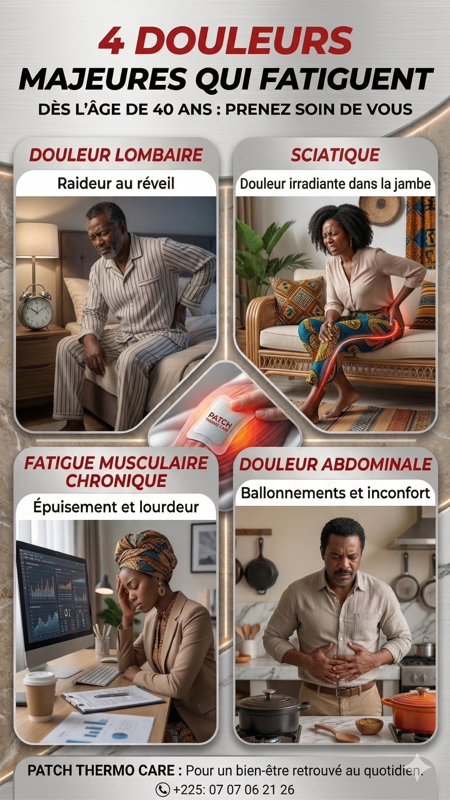 Symptômes sciatique et lumbago