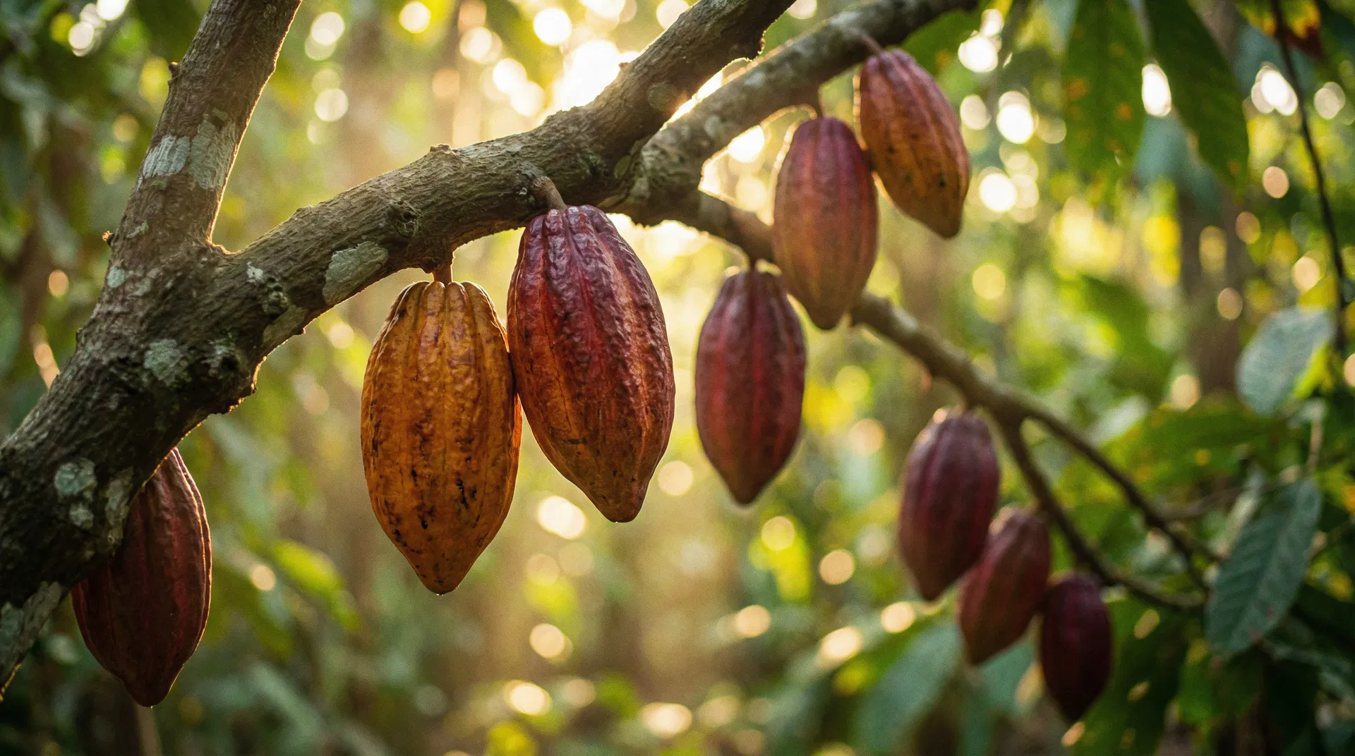 Cacao pods at origin