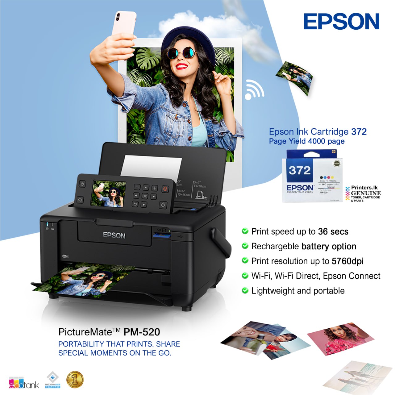 Epson PictureMate PM-520 Photo Printer