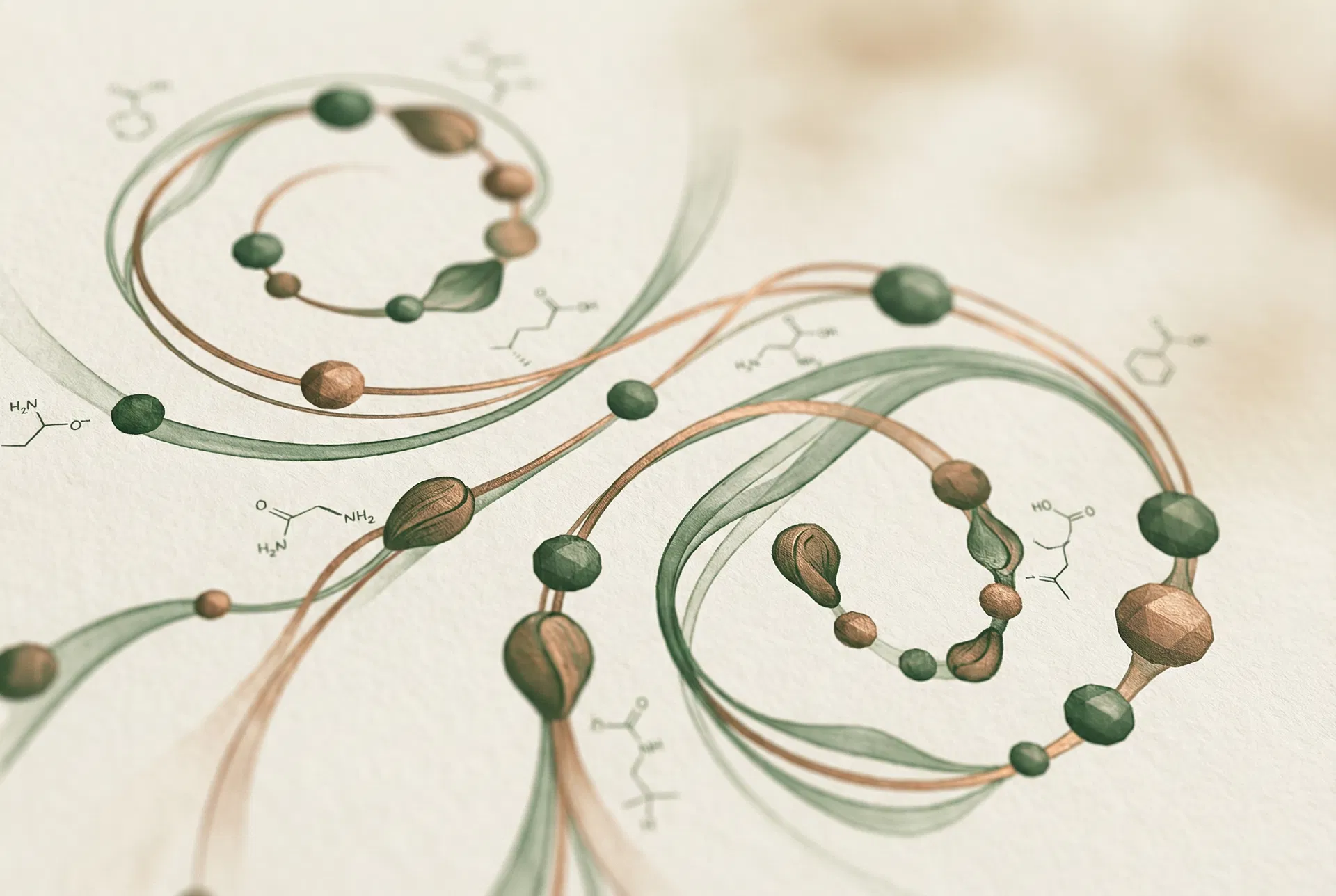 Peptide molecular structures illustration