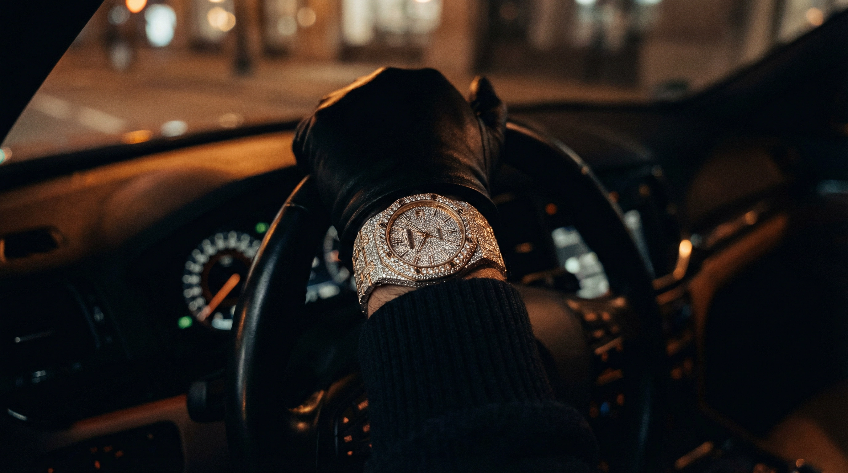 Iced out watch lifestyle