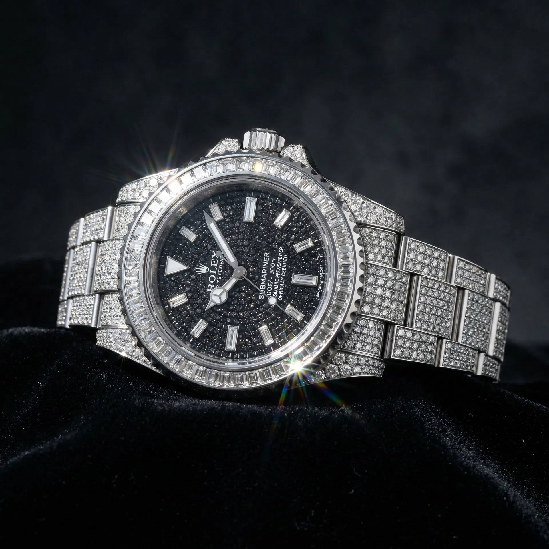 Rolex Submariner 41mm | Stainless Steel | Full Diamond w/ Black Dial