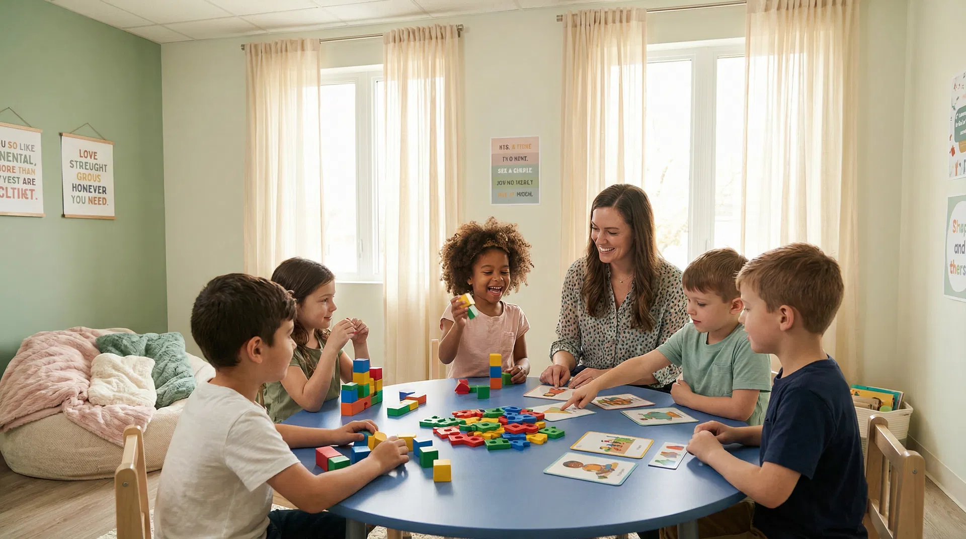 Children in ABA group therapy at Sprout Behavioral Services