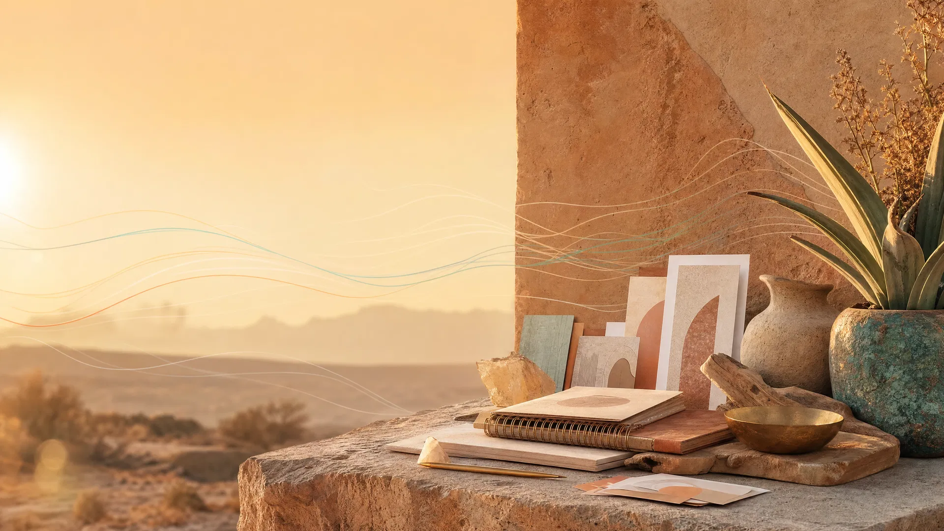 Desert modern brand strategy backdrop