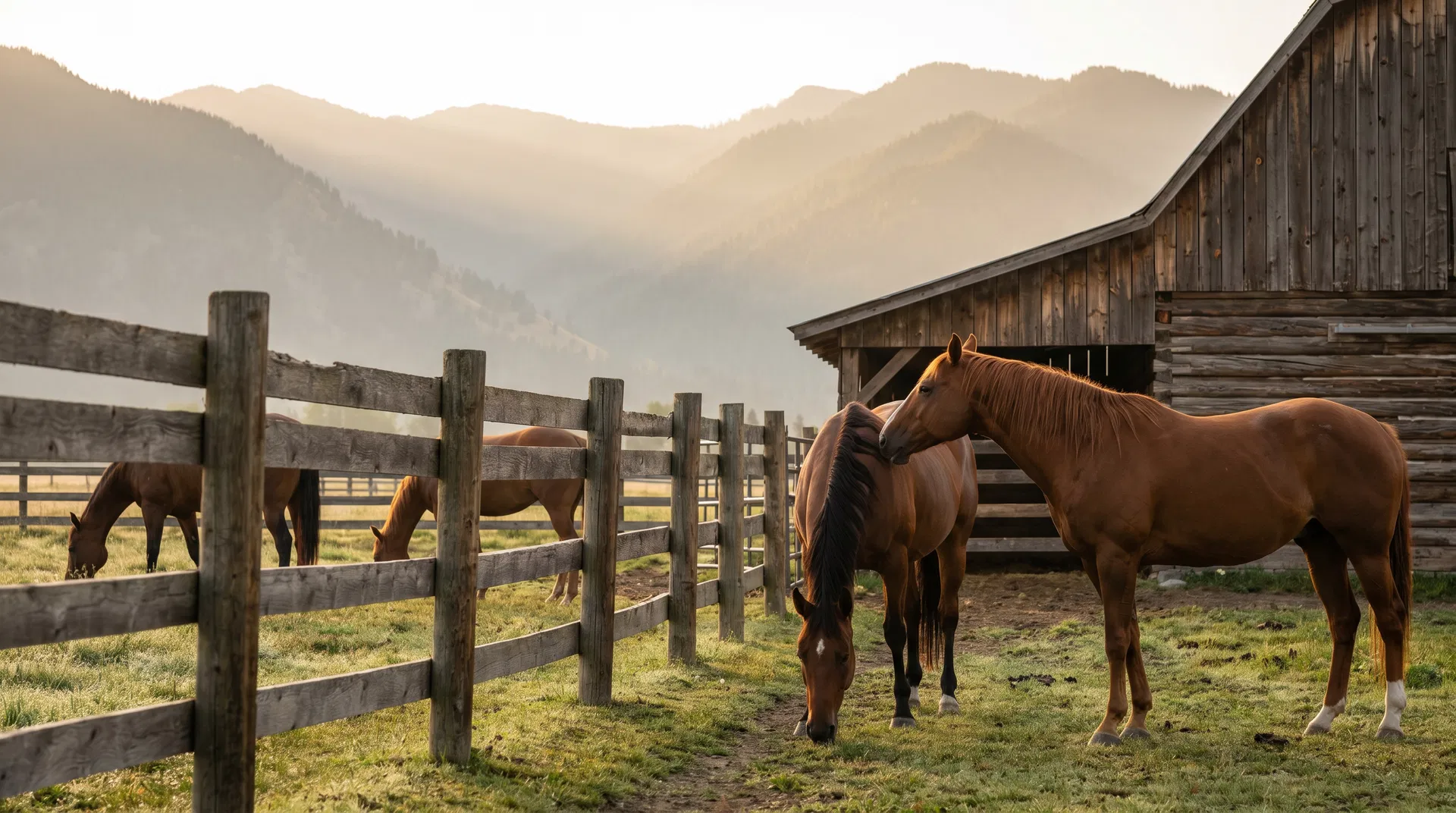 Horses at a barn in Idaho — Schedule a mobile equine veterinary appointment with Borders Equine Clinic