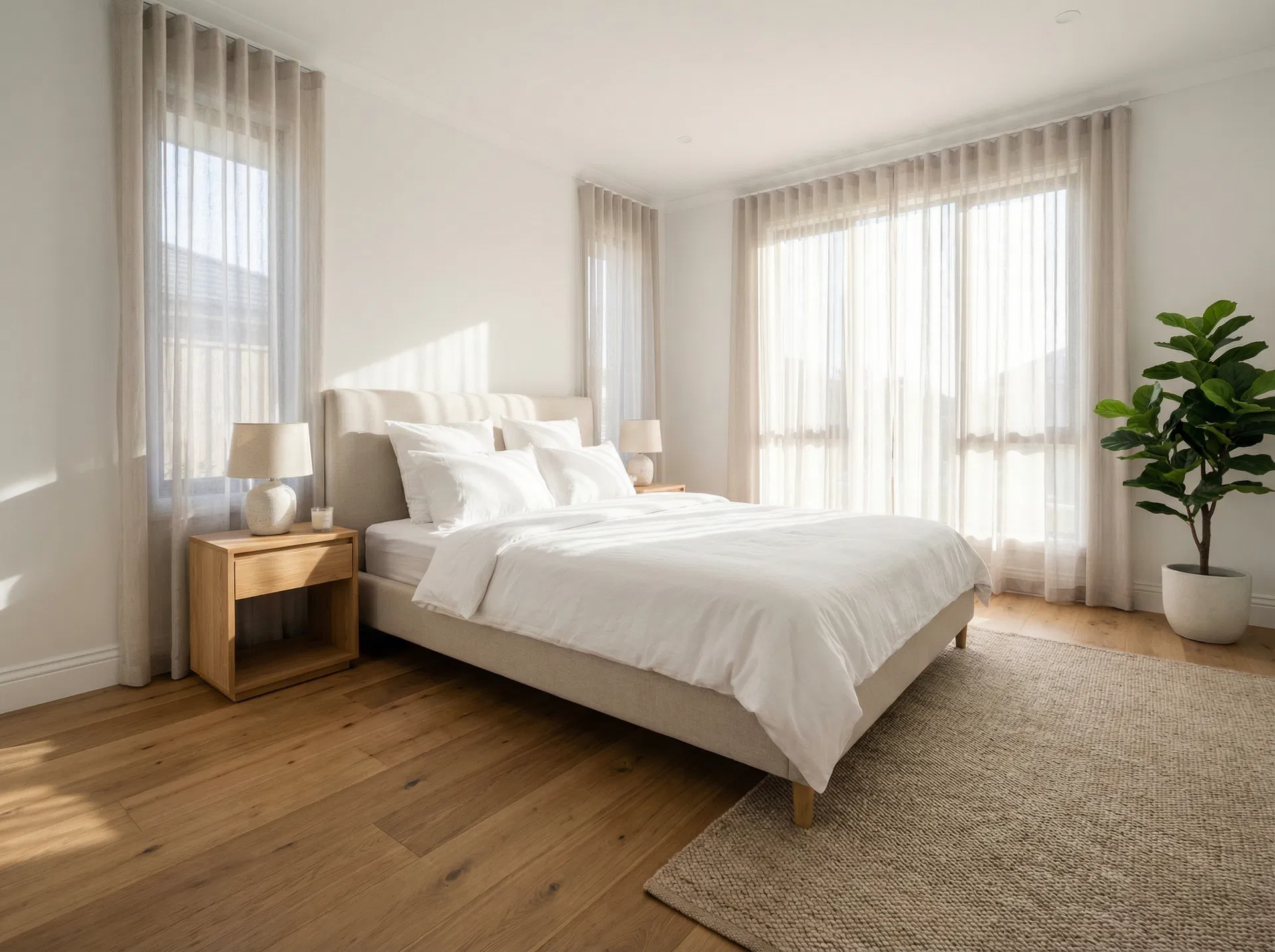 Bedroom timber flooring