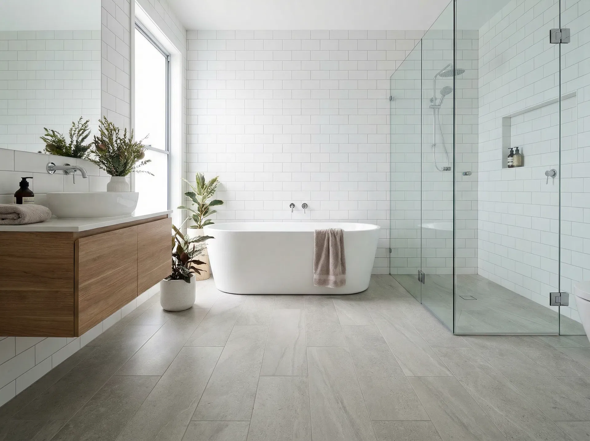 Bathroom hybrid flooring