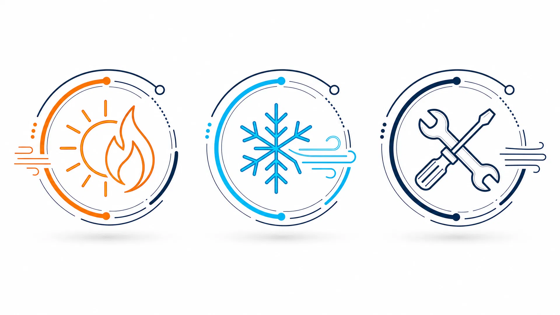 Heating, cooling, and maintenance orbit icons