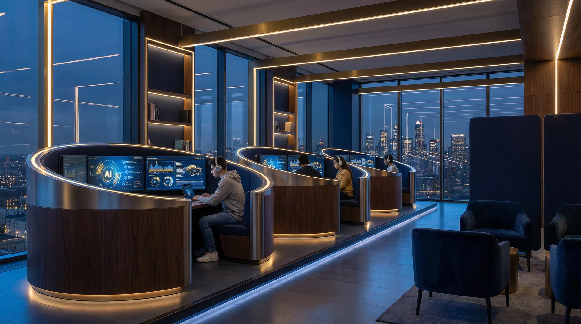 QED AI 학습센터 인테리어