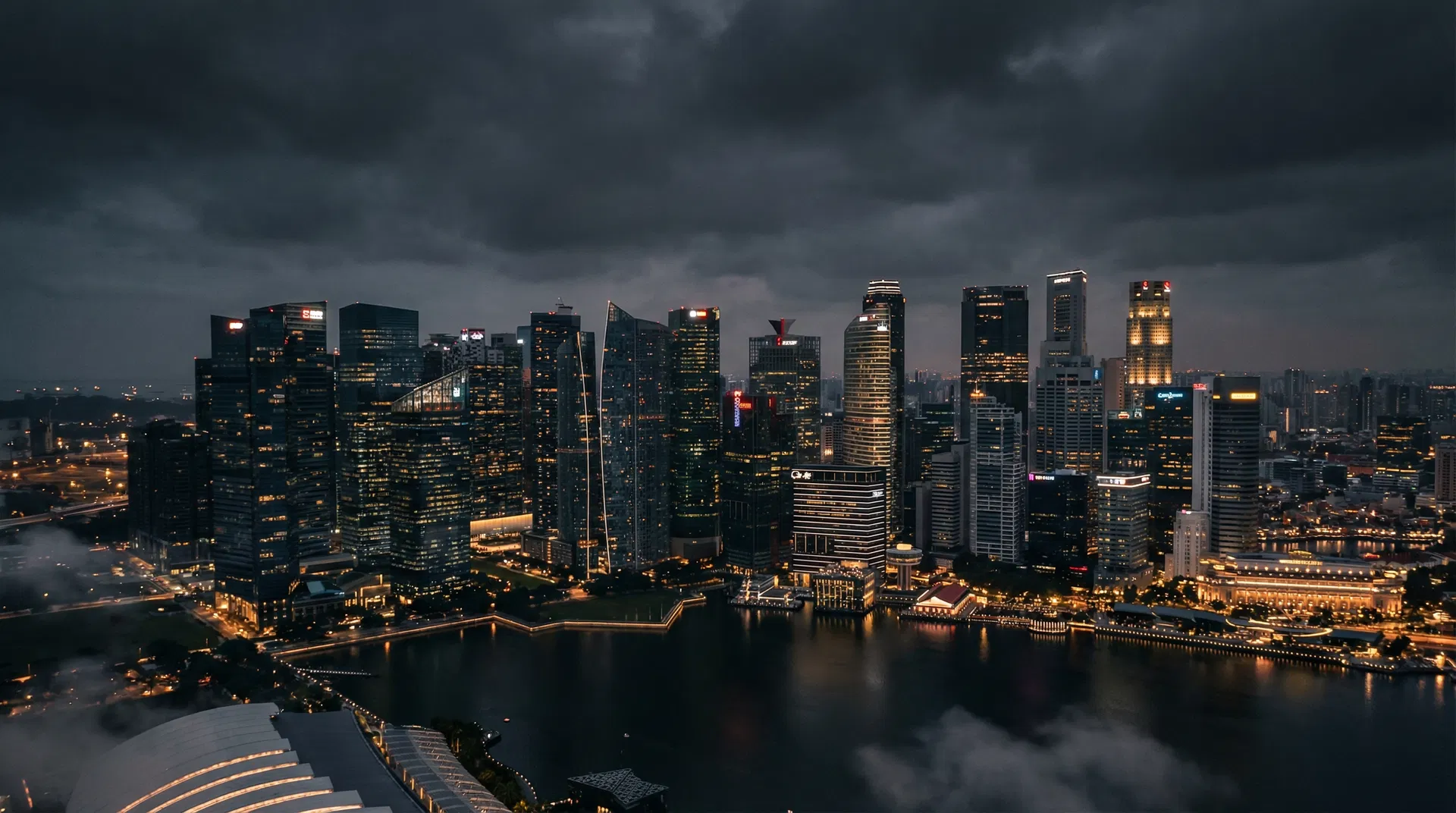 City skyline at night