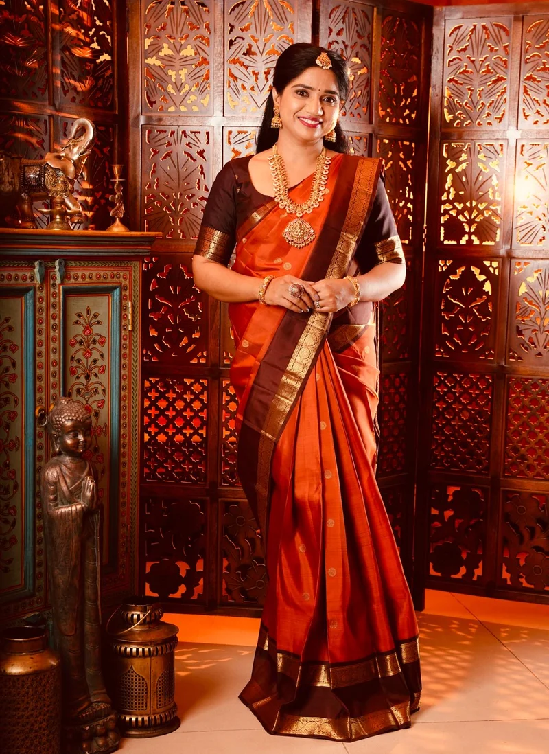 Kanjeevaram silk sarees — temple-inspired weaving tradition from Tamil Nadu