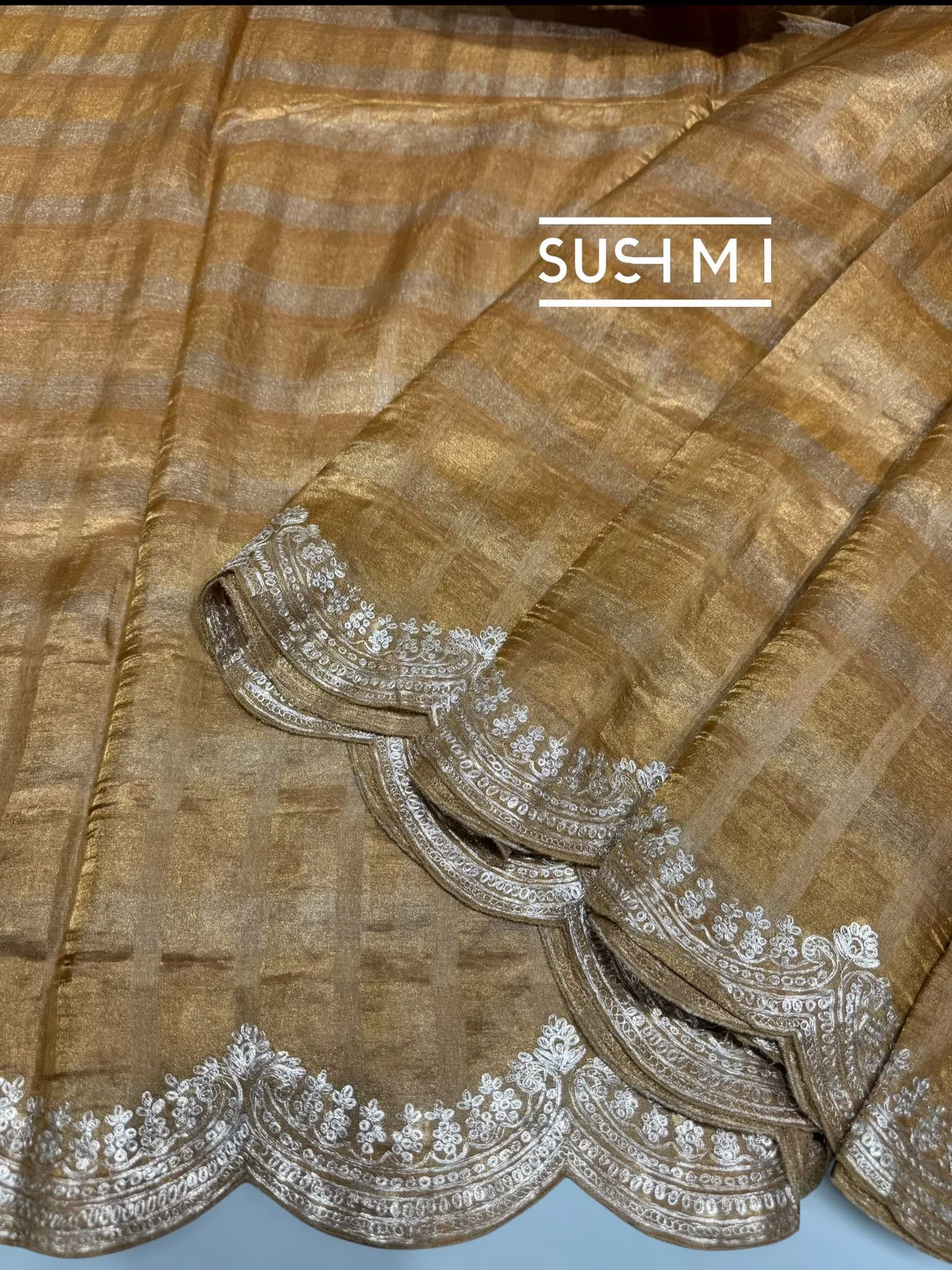 Banarasi Tissue Saree with Fusion Blouse — Image 4