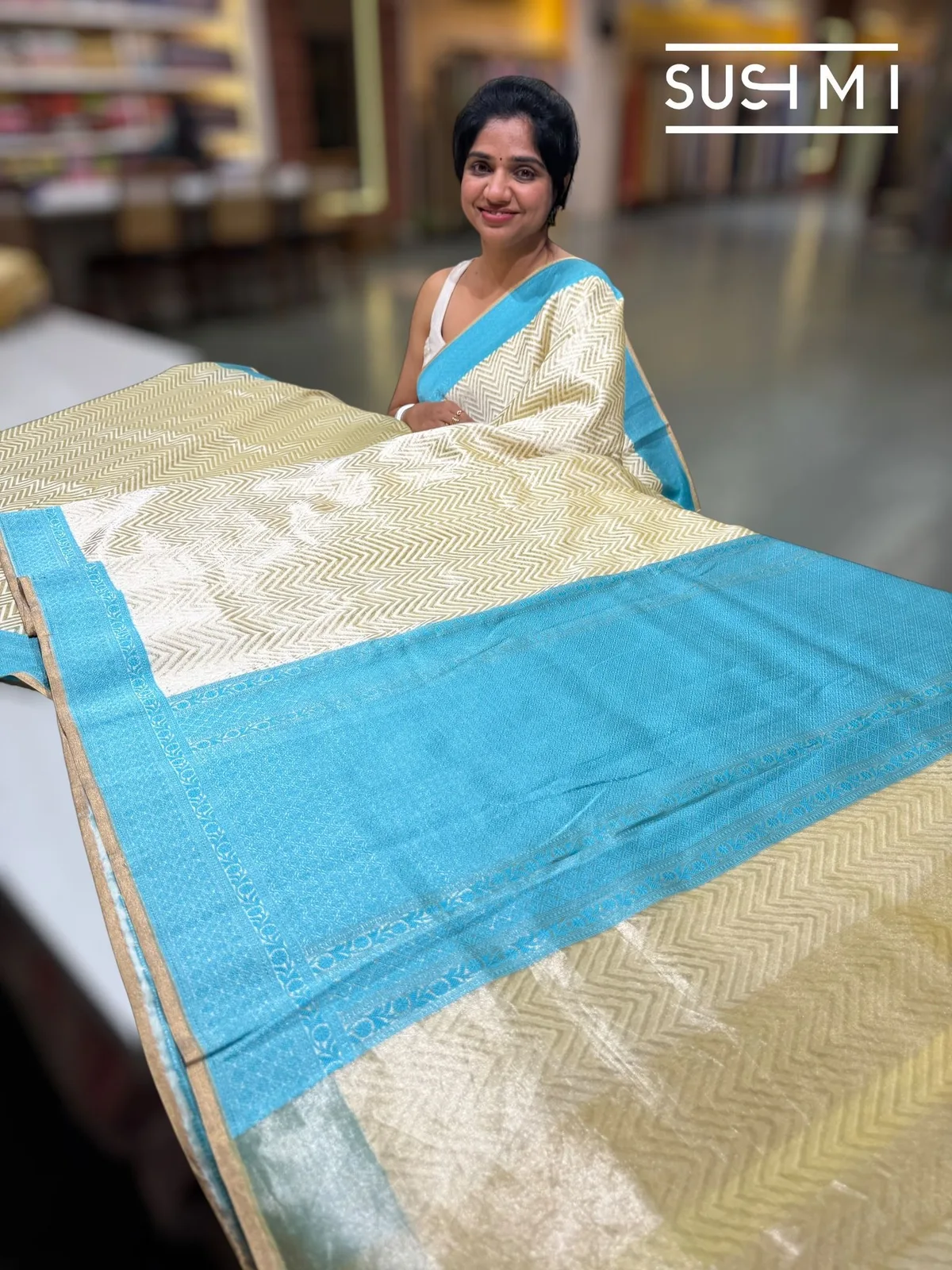 Premium Kora Banarasi Silk Saree with No Zari Border