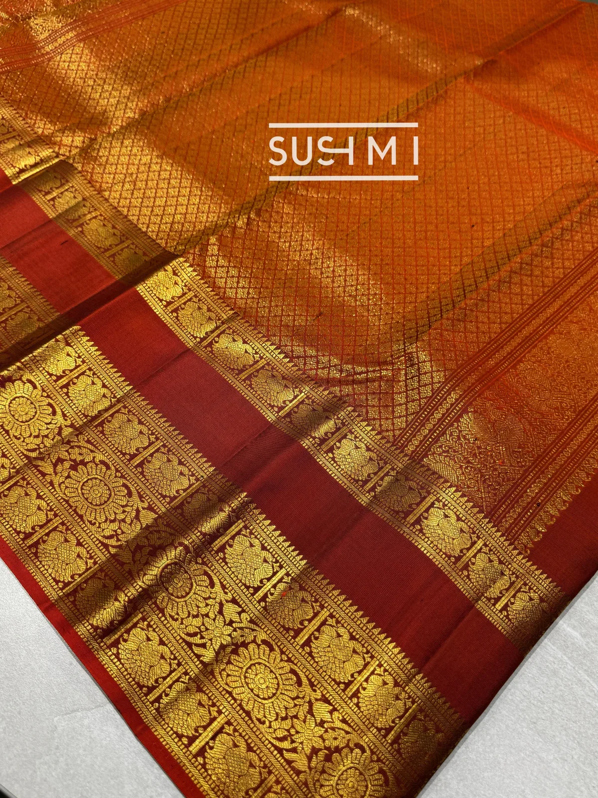 Midnight Blue Vintage Kanjeevaram Saree — Image 6