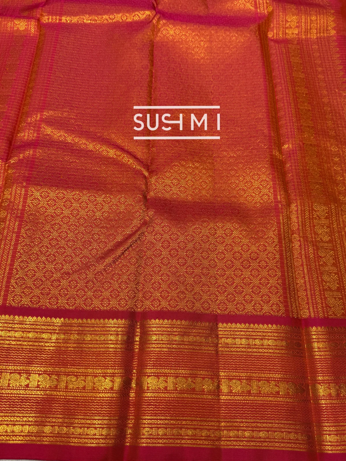 Powder Blue Vintage Checks Kanjeevaram Saree — Image 7