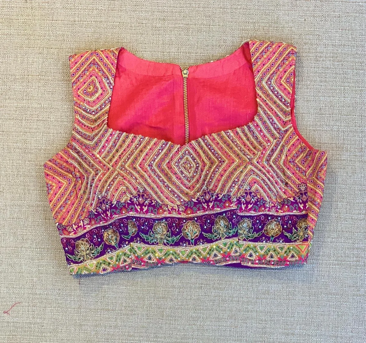 Designer printed crepe Saree with handwork  — Image 8