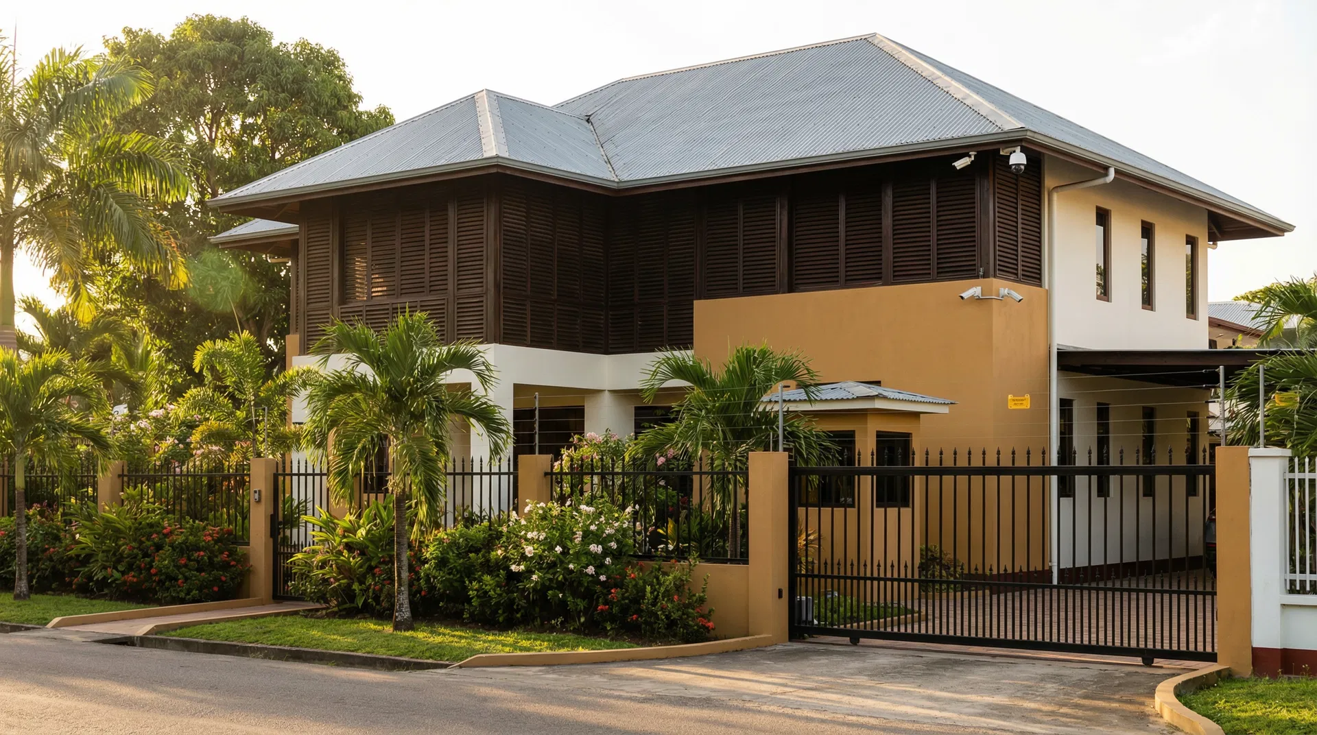 Modern Caribbean residential home with smart security
