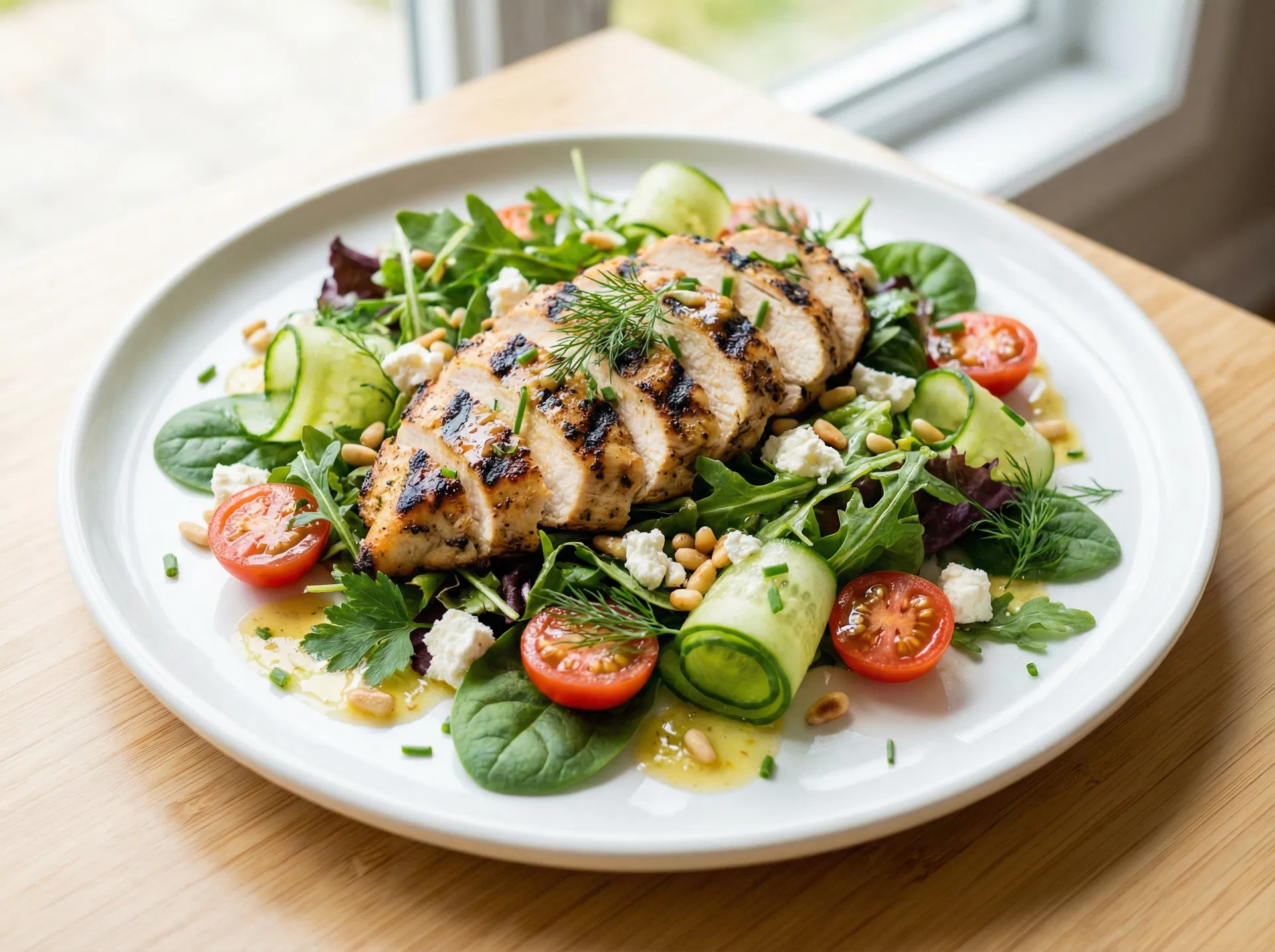 Gegrillter Hähnchen-Protein-Salat