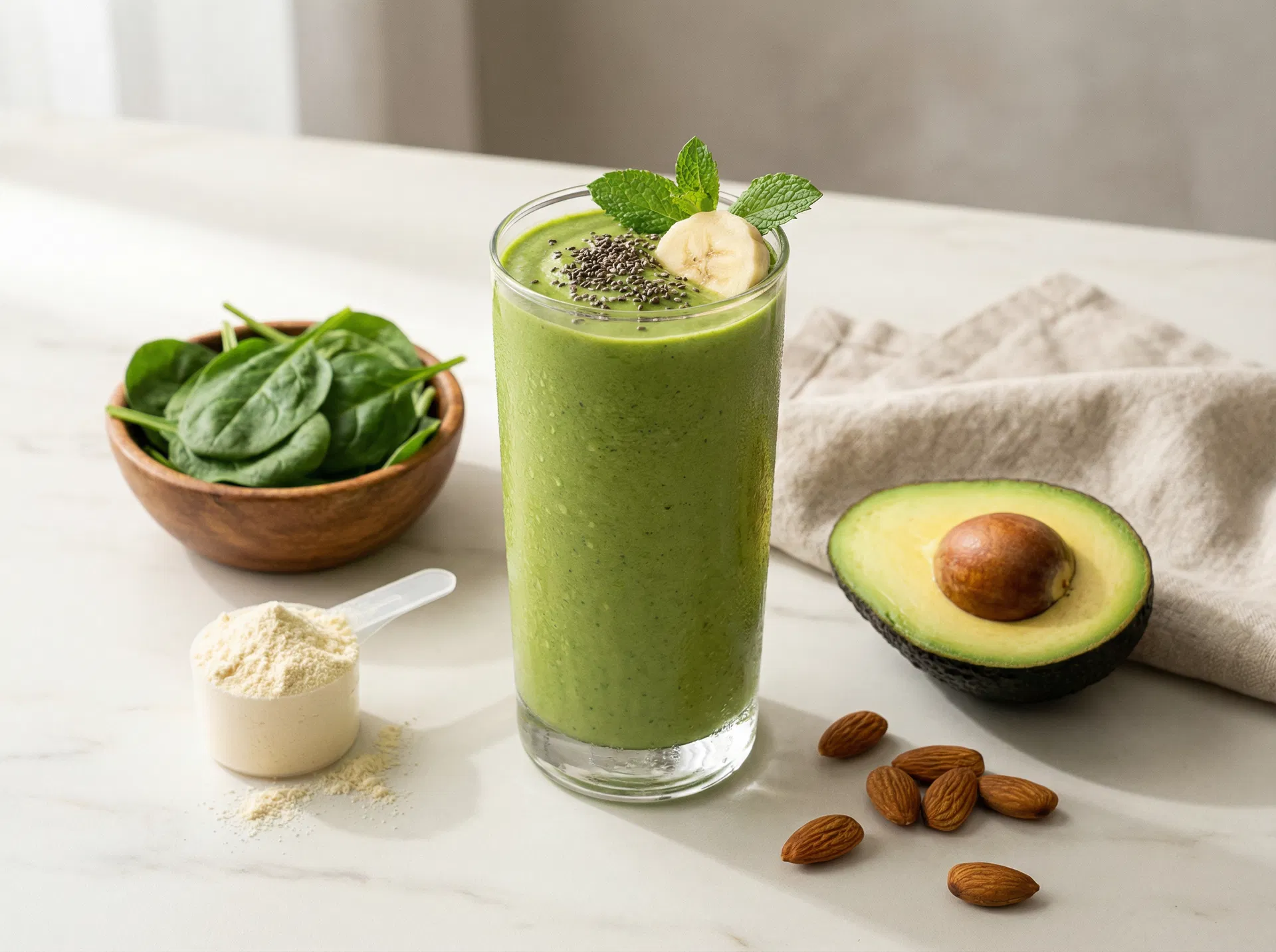 Grüner Protein-Power-Smoothie