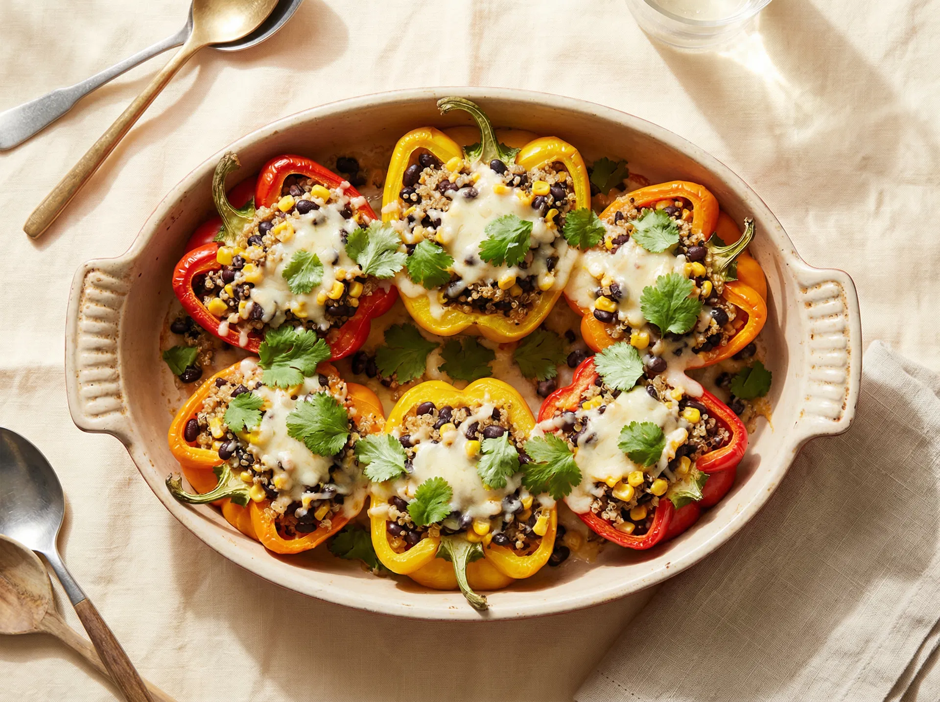 Gefüllte Paprika mit Quinoa & Käse