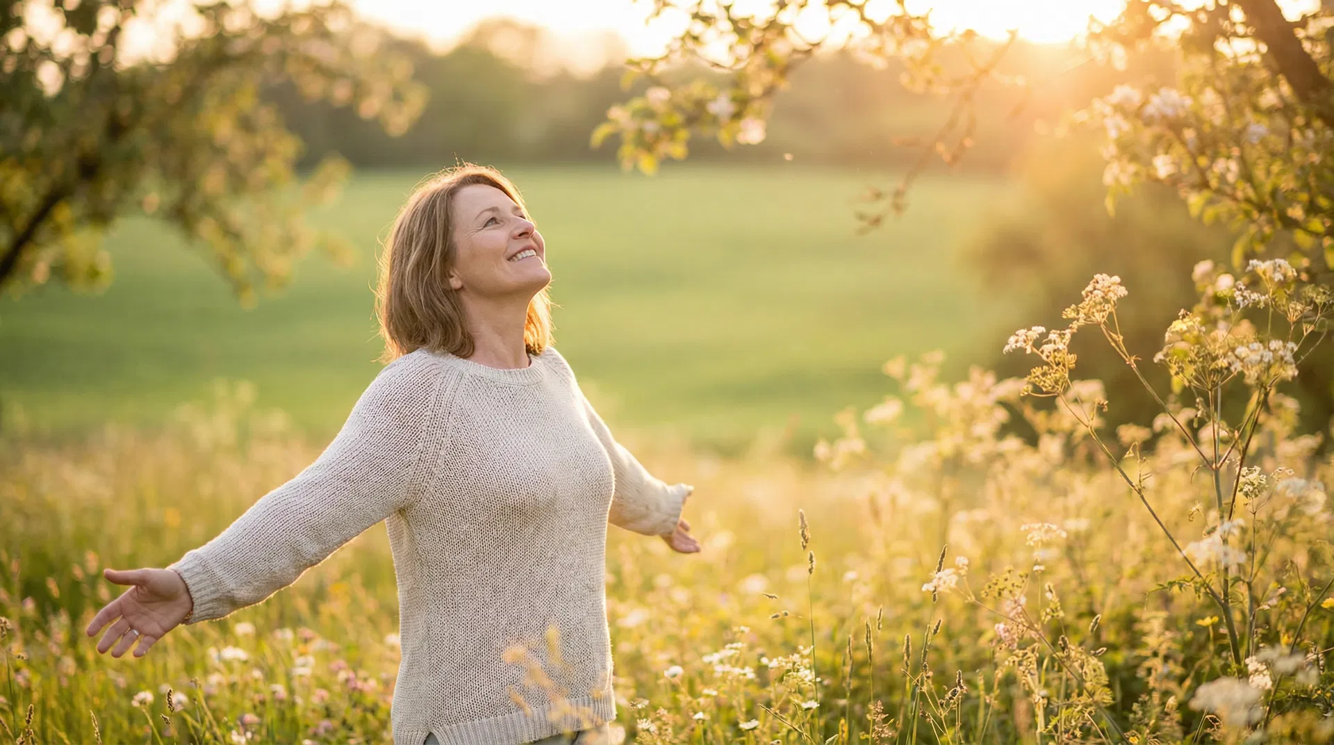Gesunde Frau in der Sonne