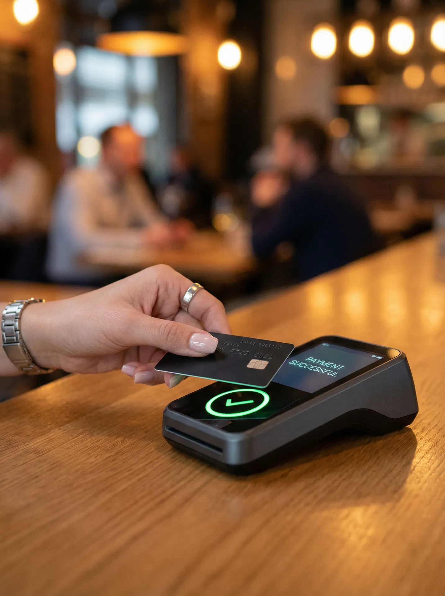 Contactless payment at restaurant