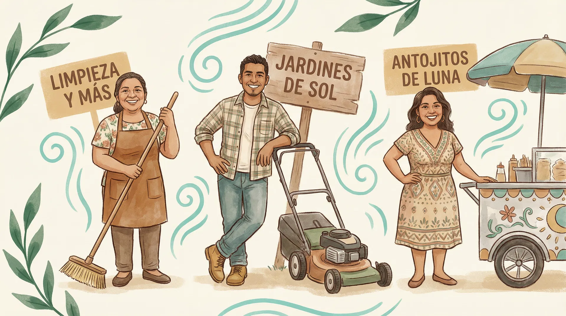 Immigrant business owners standing proudly