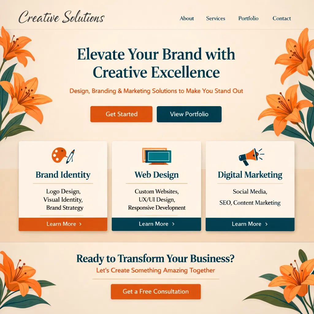 クリエイティブソリューション ランディングページ