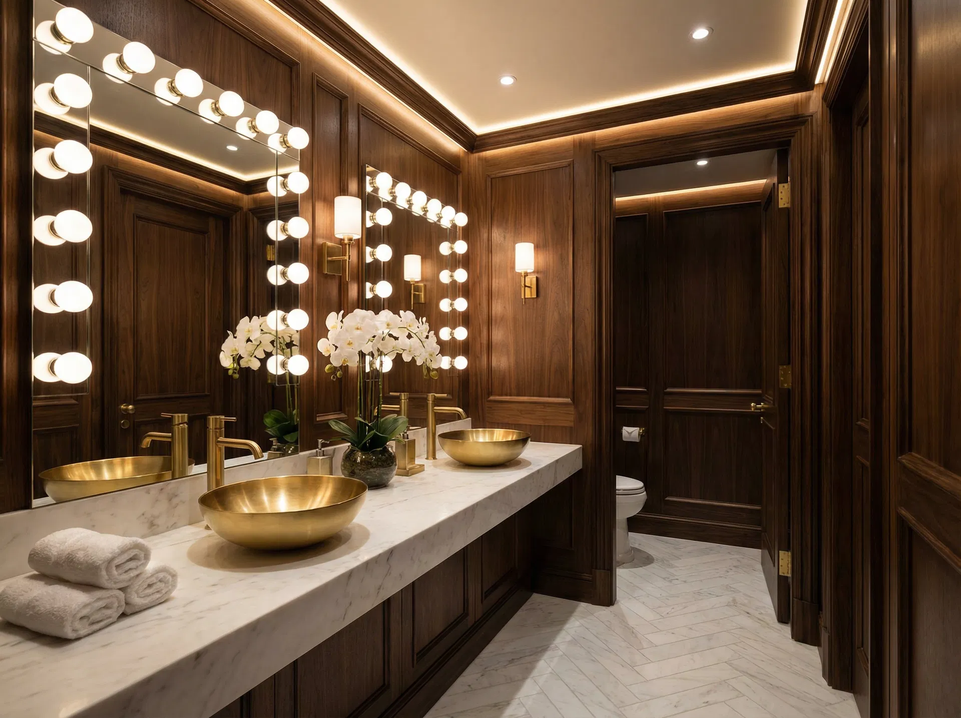 Luxury interior of a Powder Room Trailer