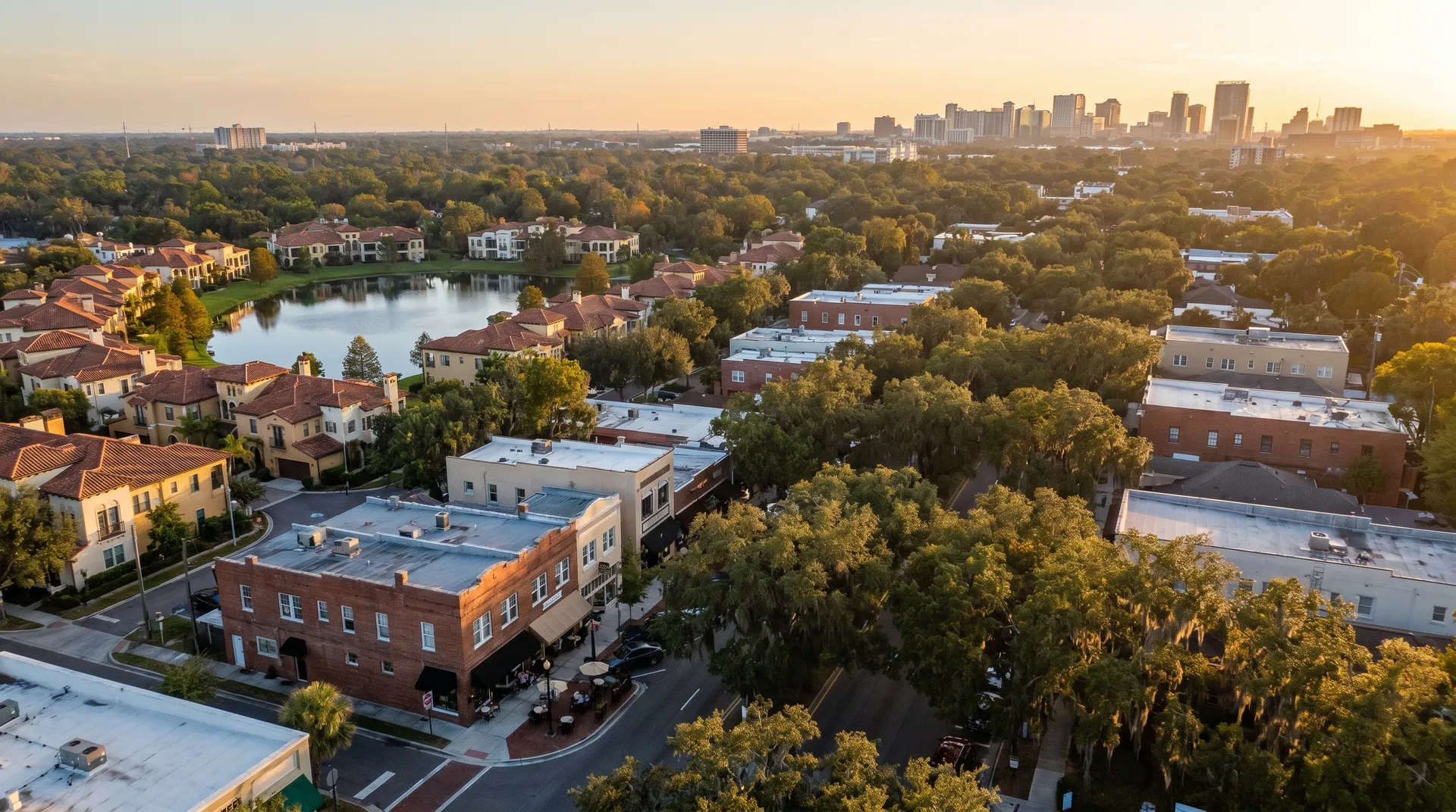 Aerial view of College Park, Orlando