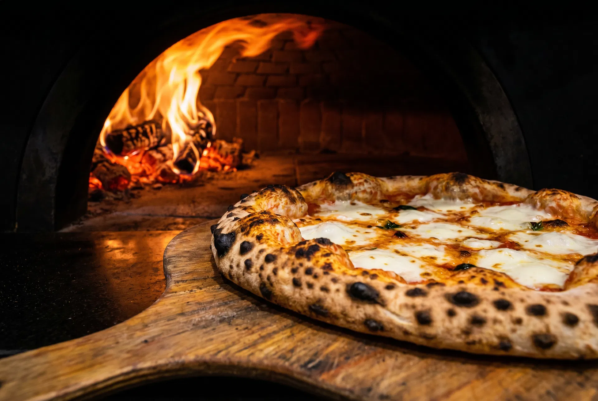 Wood-fired Neapolitan pizza