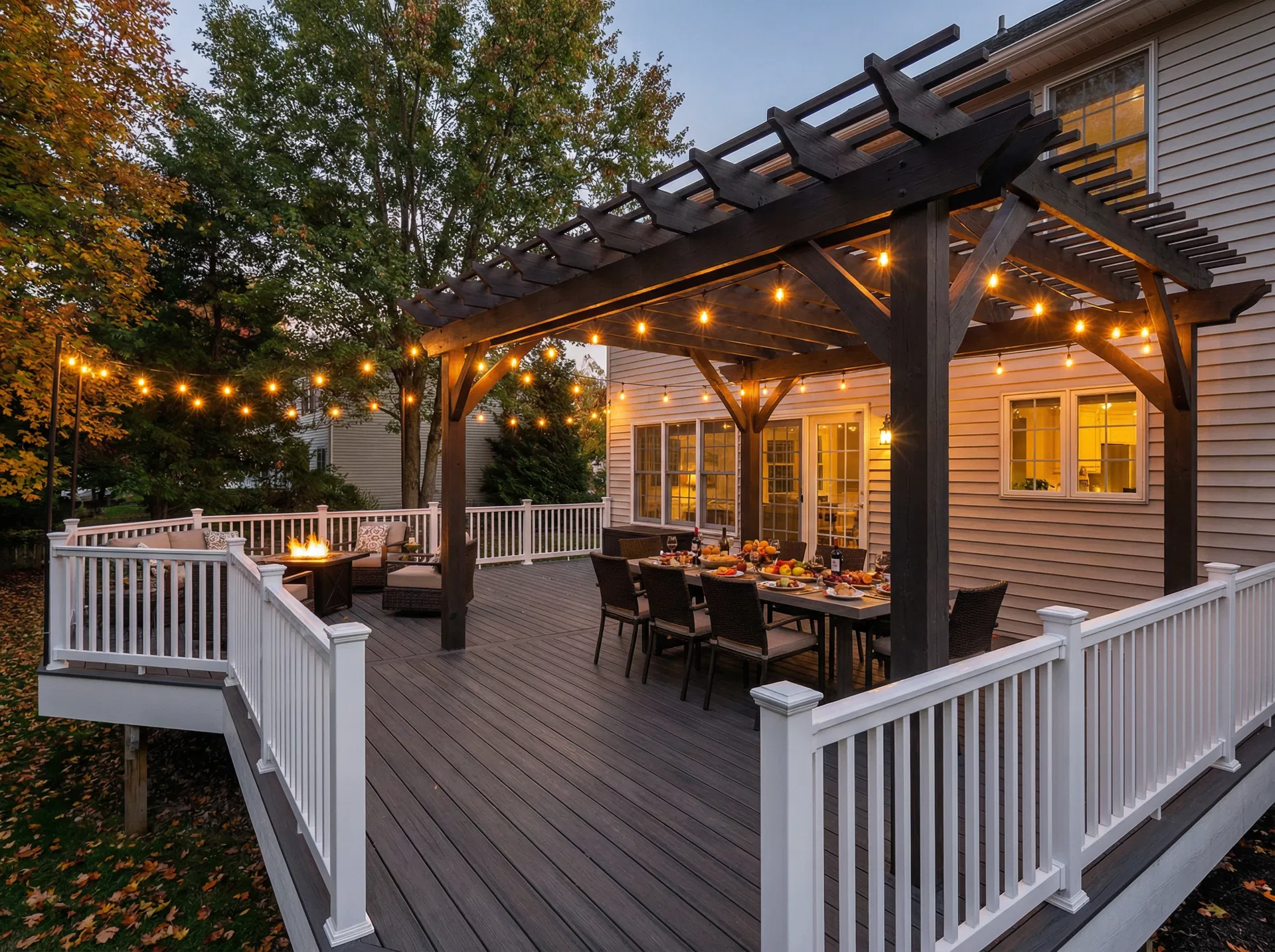Wraparound Deck with Pergola