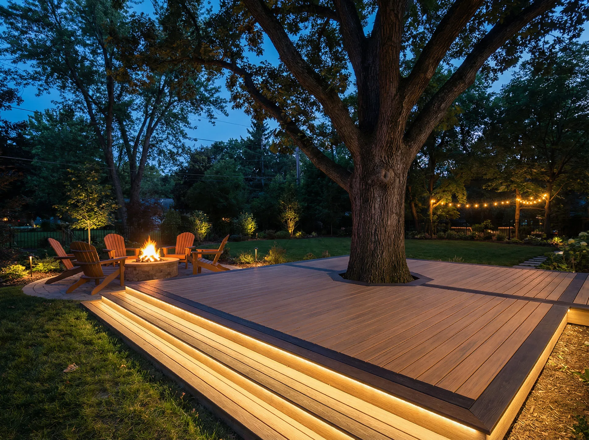 Floating Deck with LED Lighting