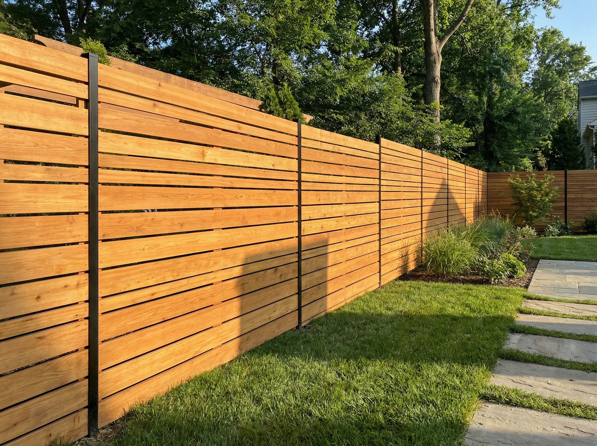 Modern Horizontal Cedar Fence