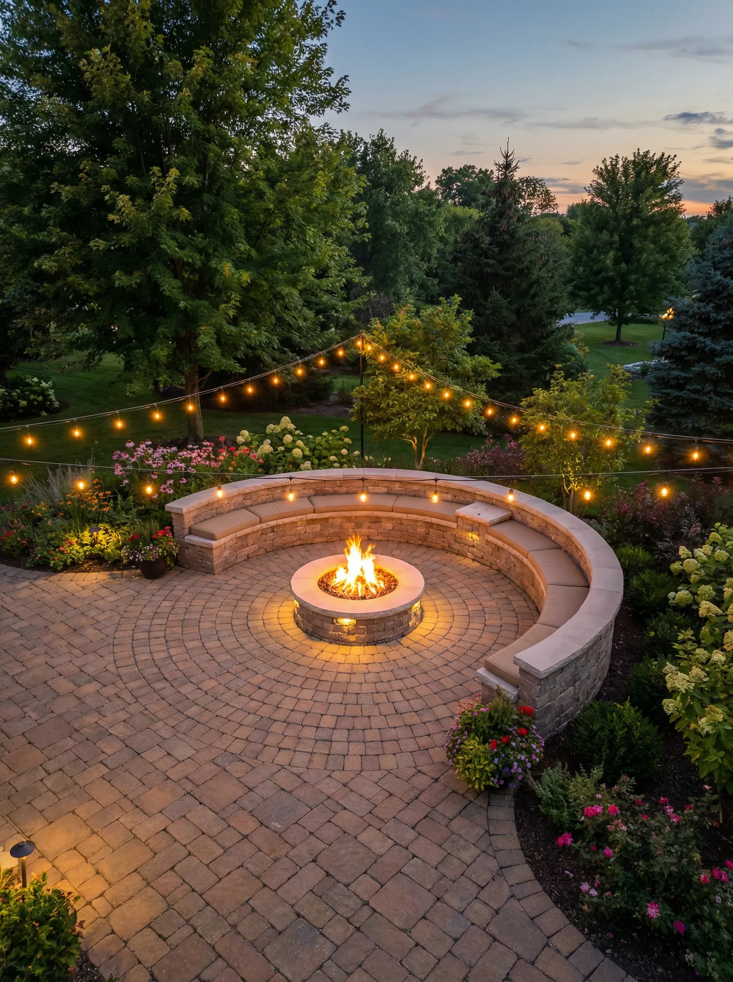 Circular Fire Pit Patio