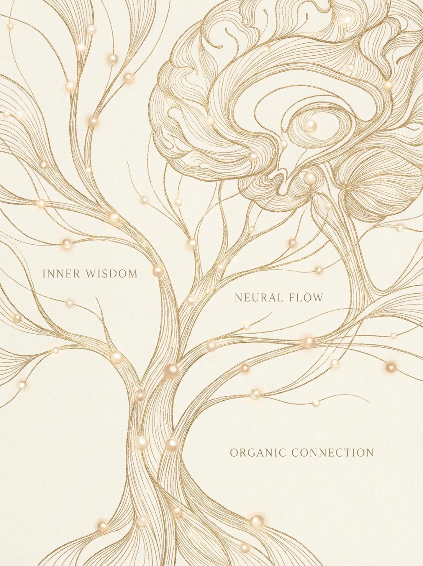 Elegant gold illustration of the human nervous system