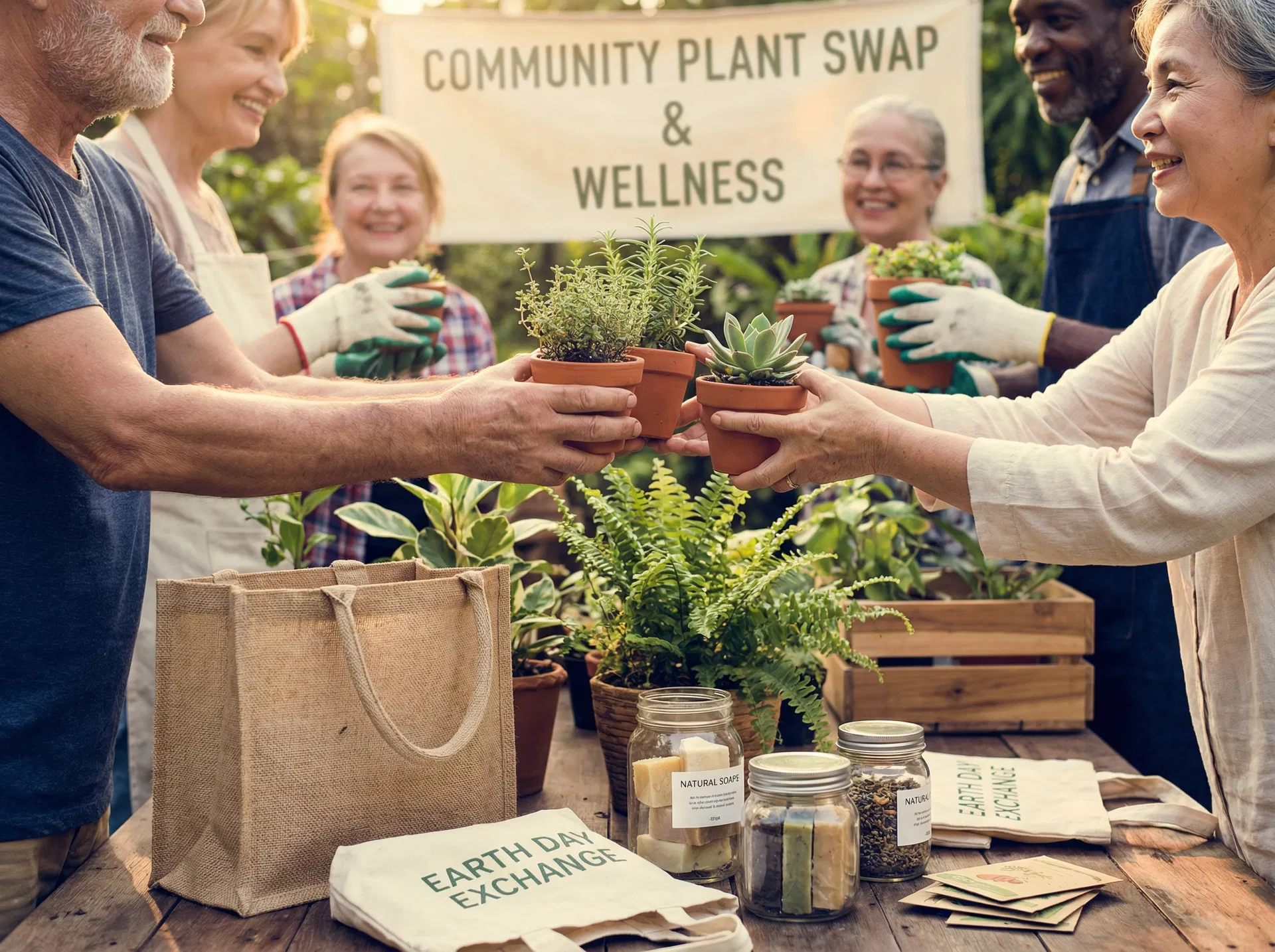 Community plant swap and wellness event