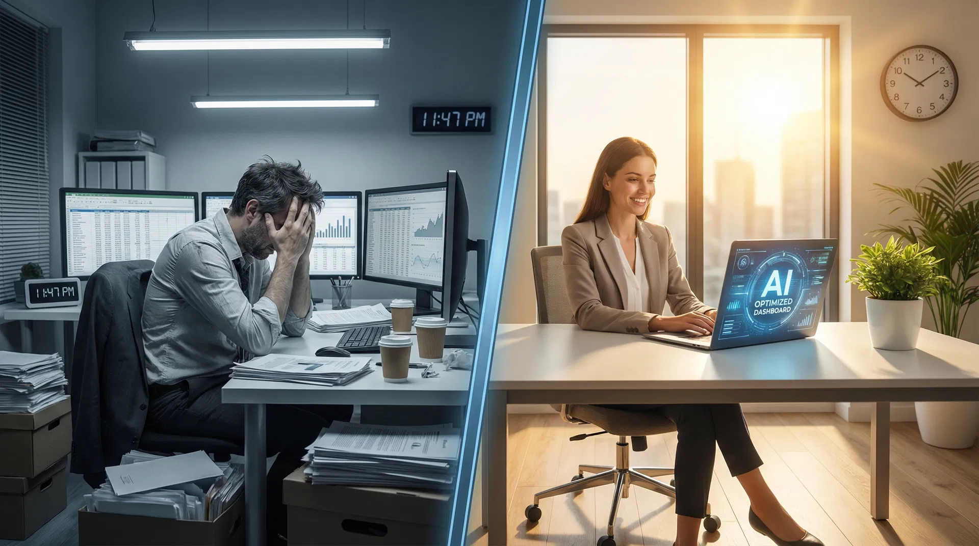 Before and after AI automation