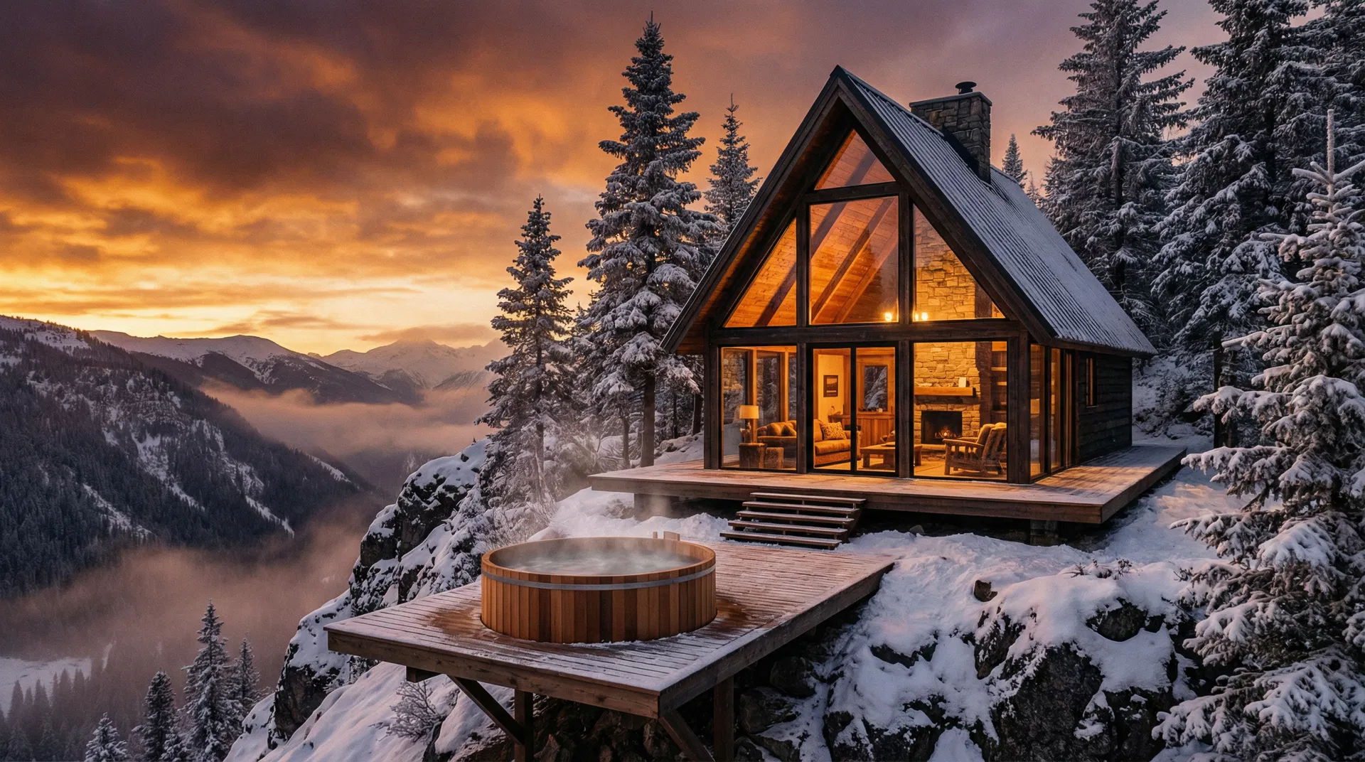 Luxury A-Frame cabin in the mountains