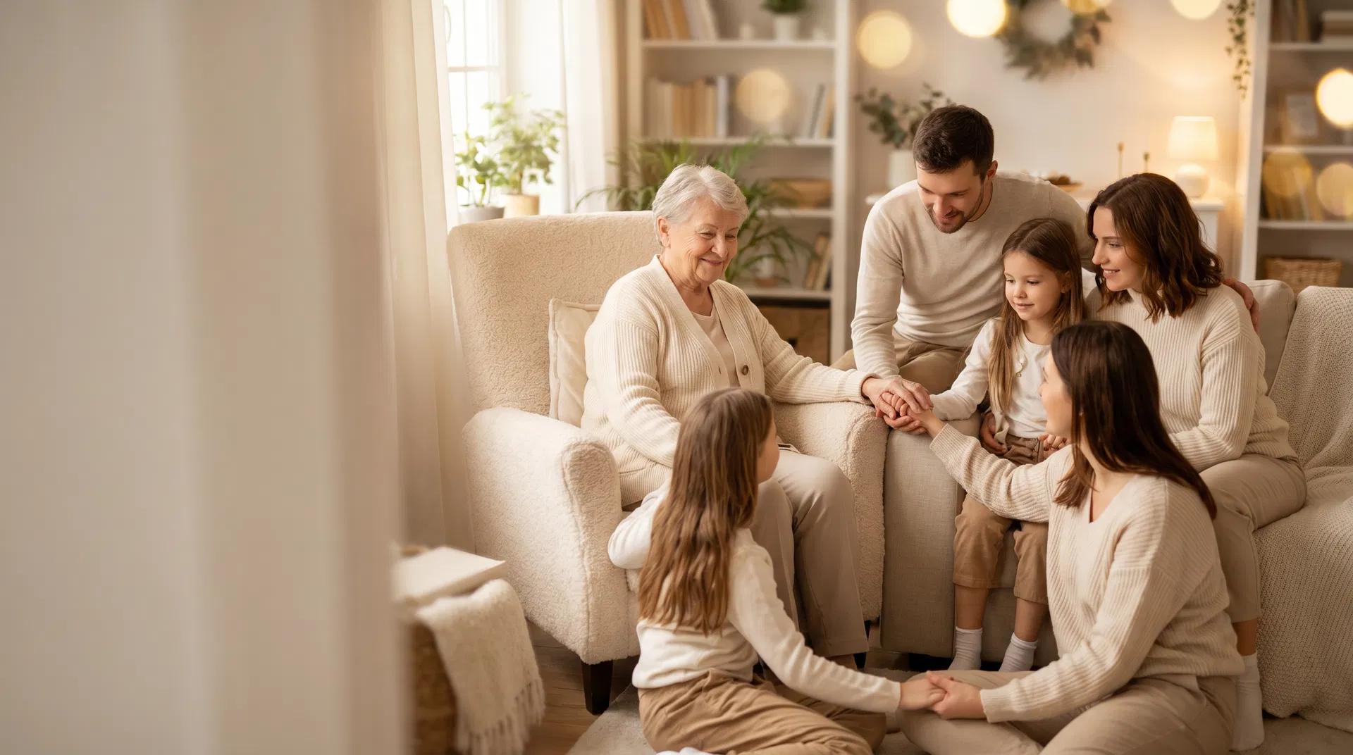 Compassionate care — hands held together