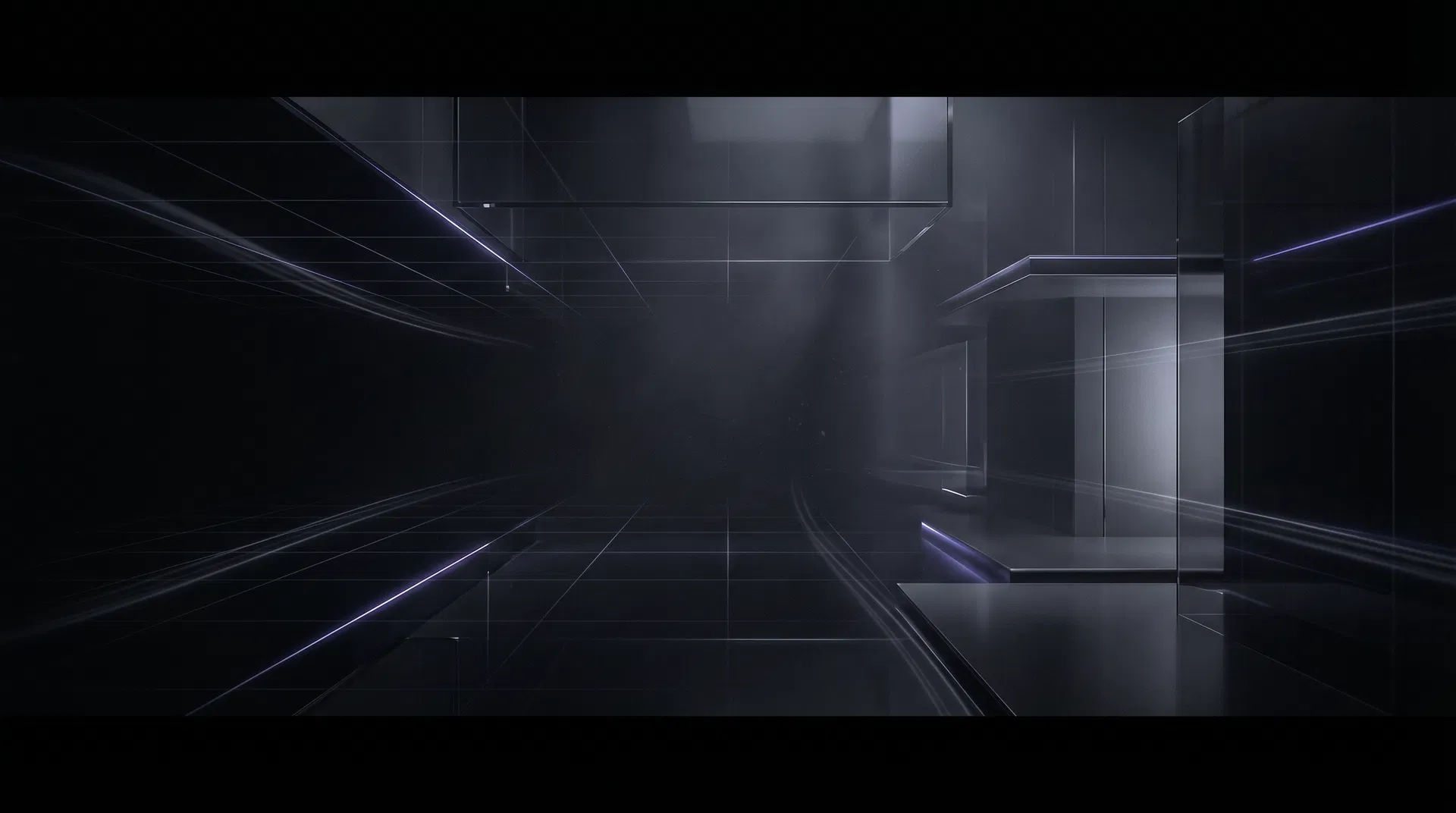 Ambiente astratto dark e futuristico