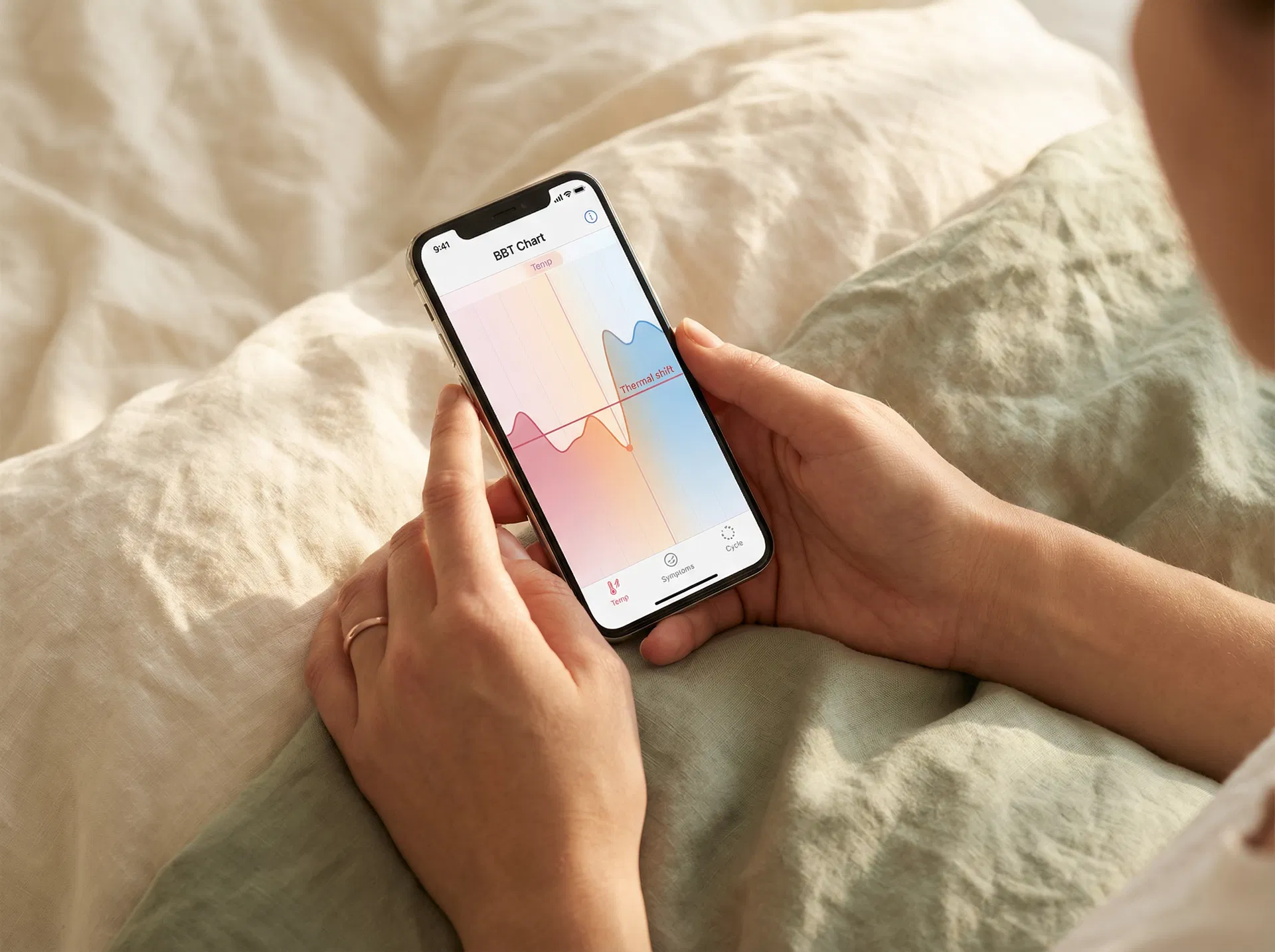 Fertility Friend app on phone