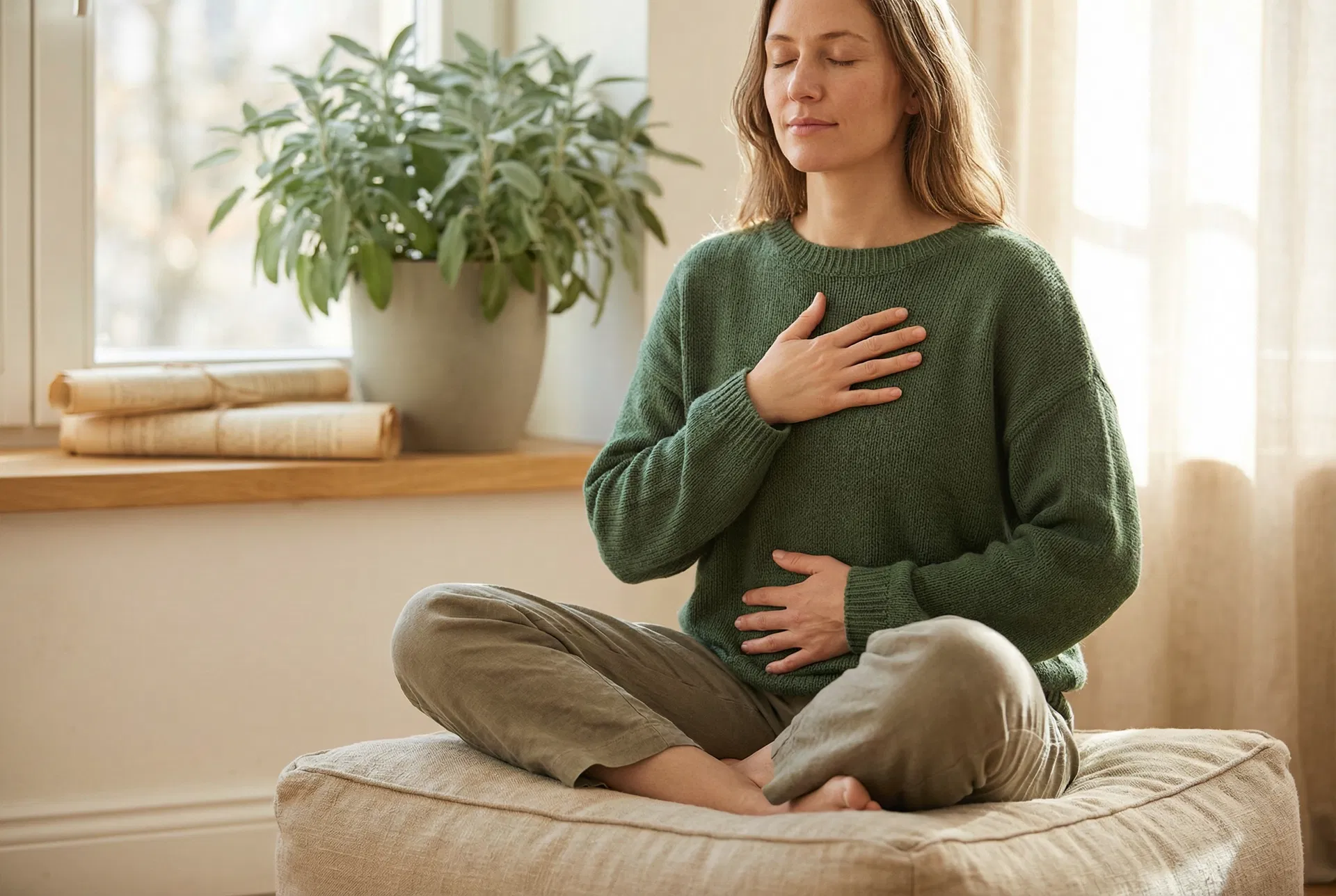Diaphragmatic breathing practice
