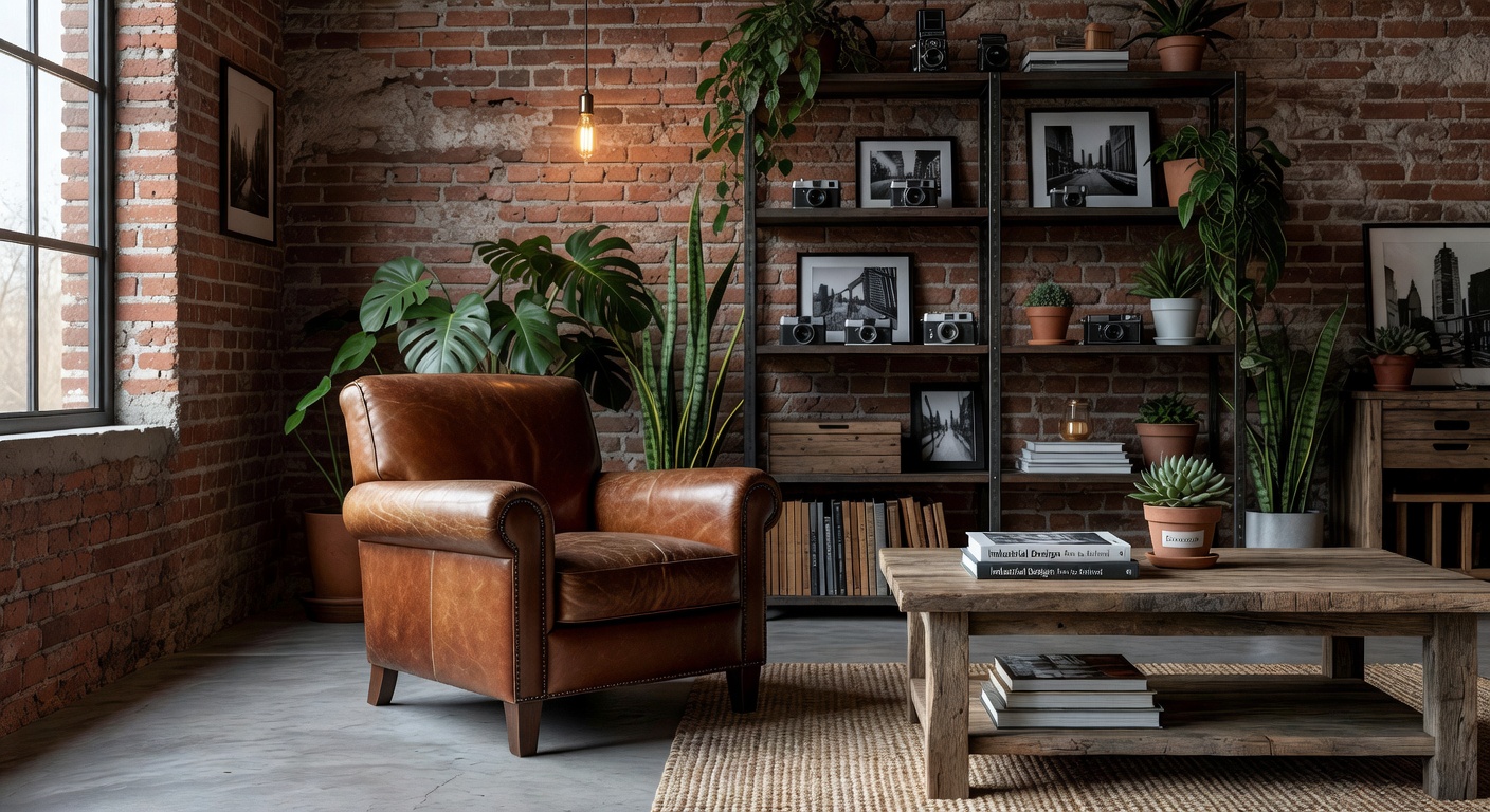 Industrial Home Bar & Lounge room design