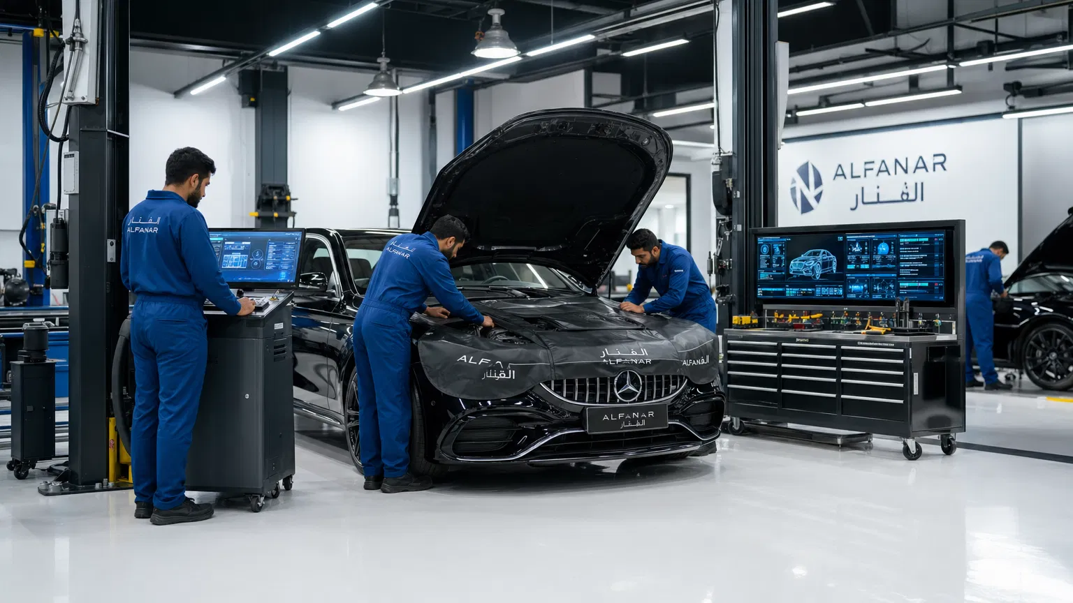 سيارة في الصيانة