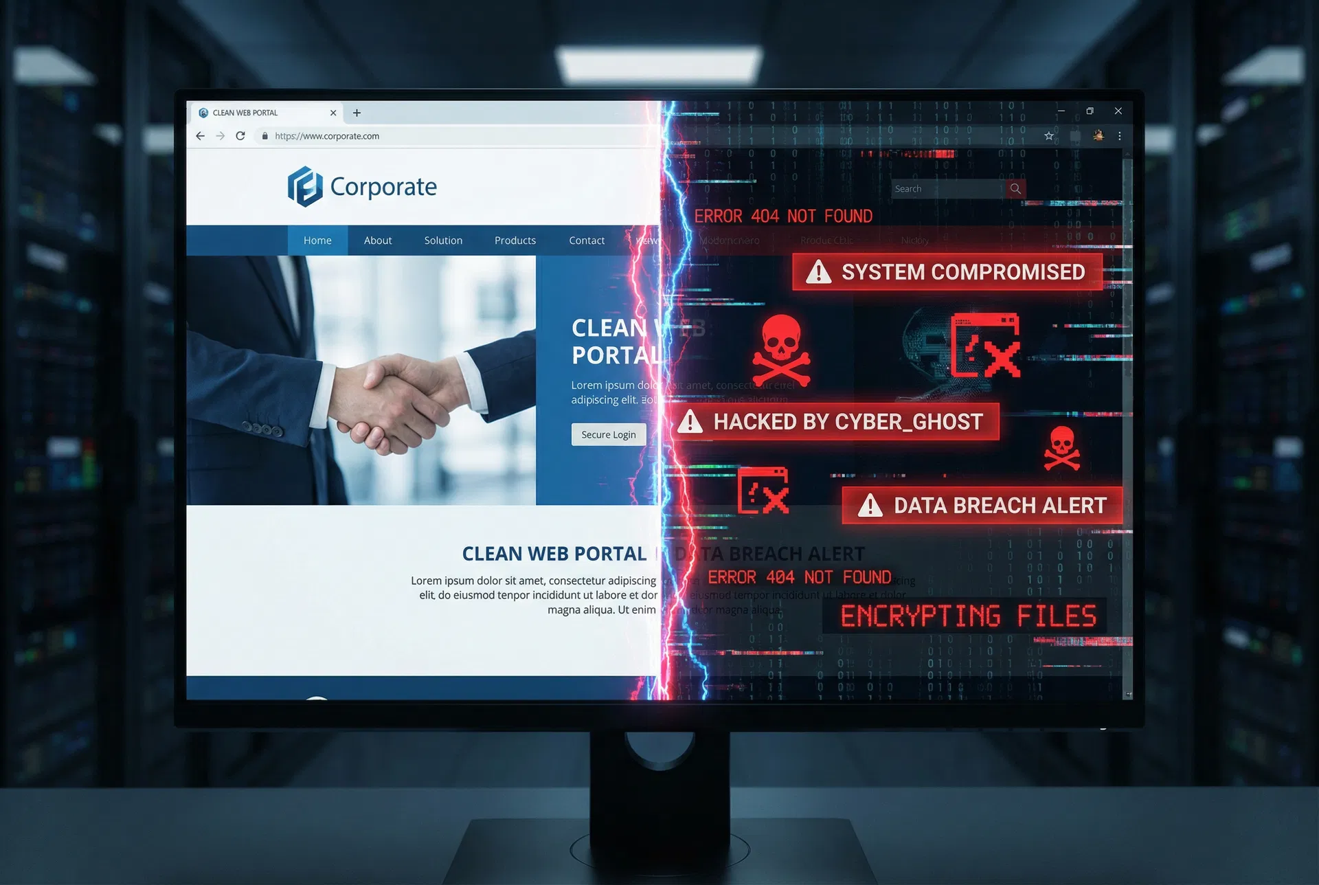 ウェブサイト改ざん被害のイメージ