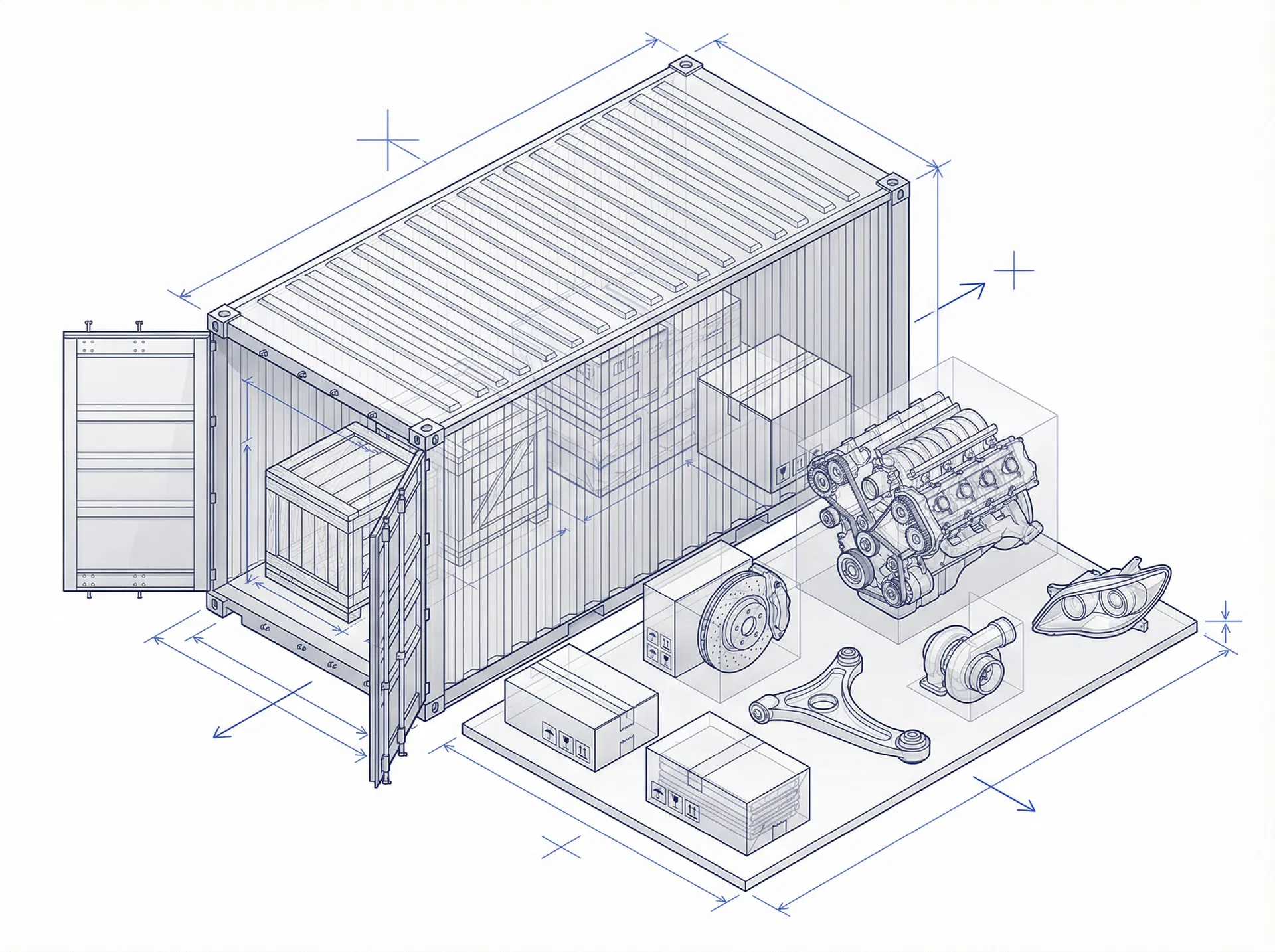 Technical logistics illustration for eBay discovery route